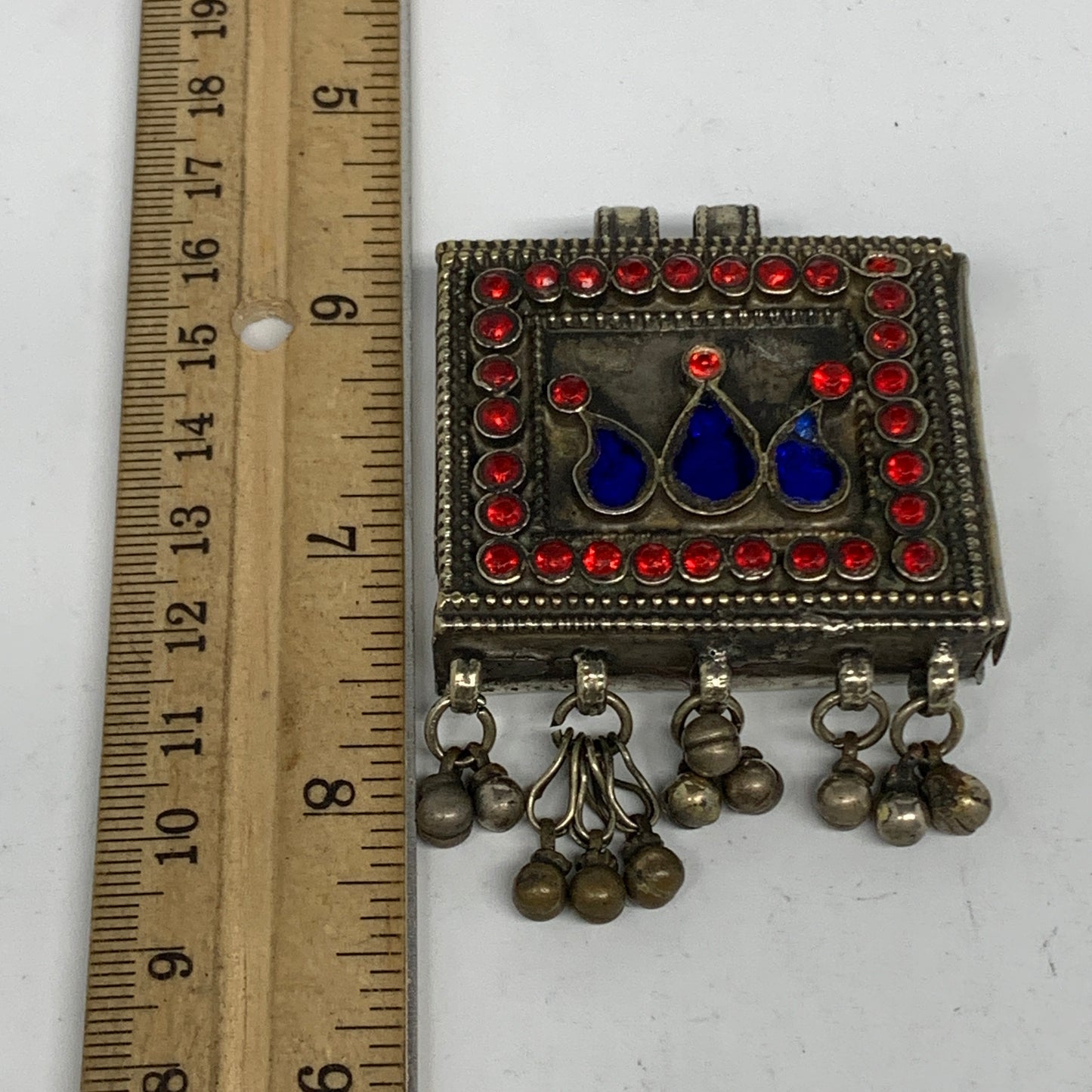 49.g, 2.5"x2"x0.7", Kuchi Pendant Locket Ethnic Tribal Gypsy, ATS, @Afghanistan,