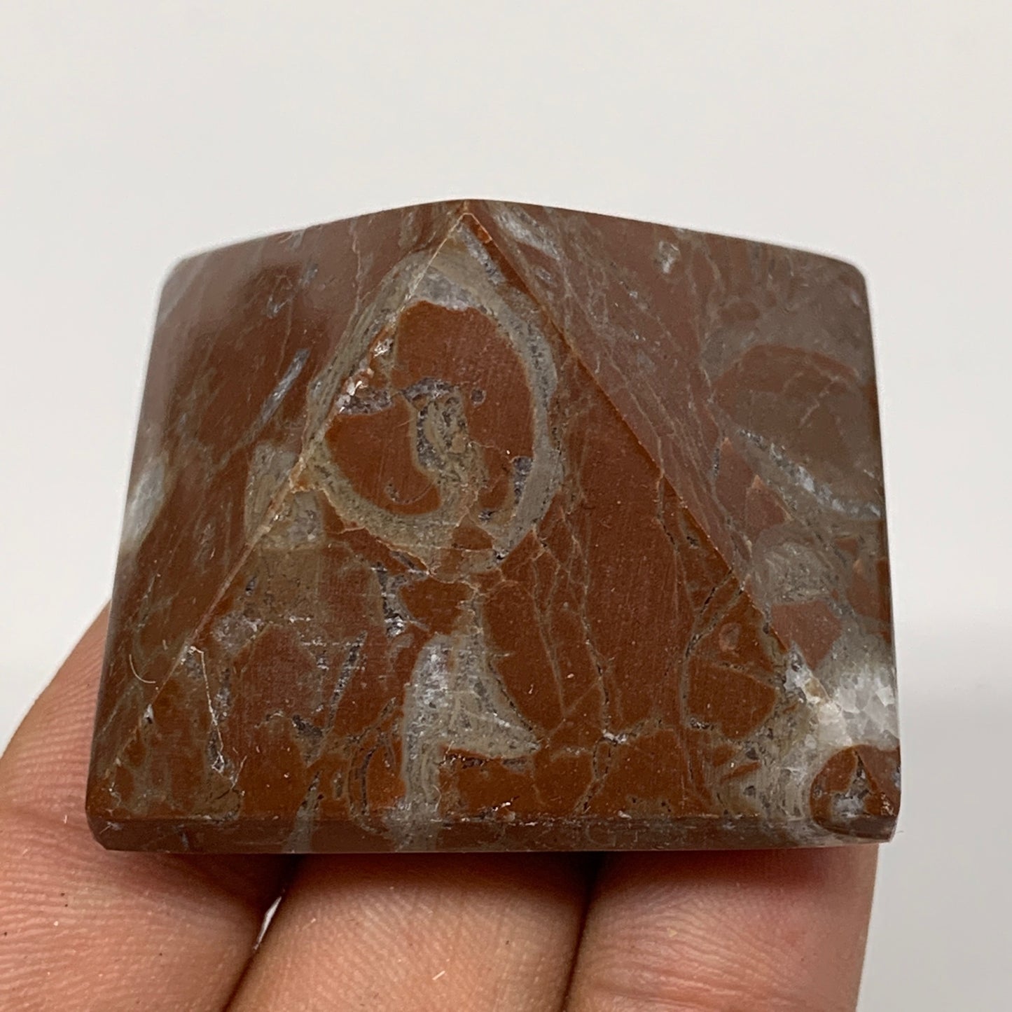 59g,1.2"x1.6" Natural Untreated Red Shell Fossils Pyramid Reiki Energy, F1235