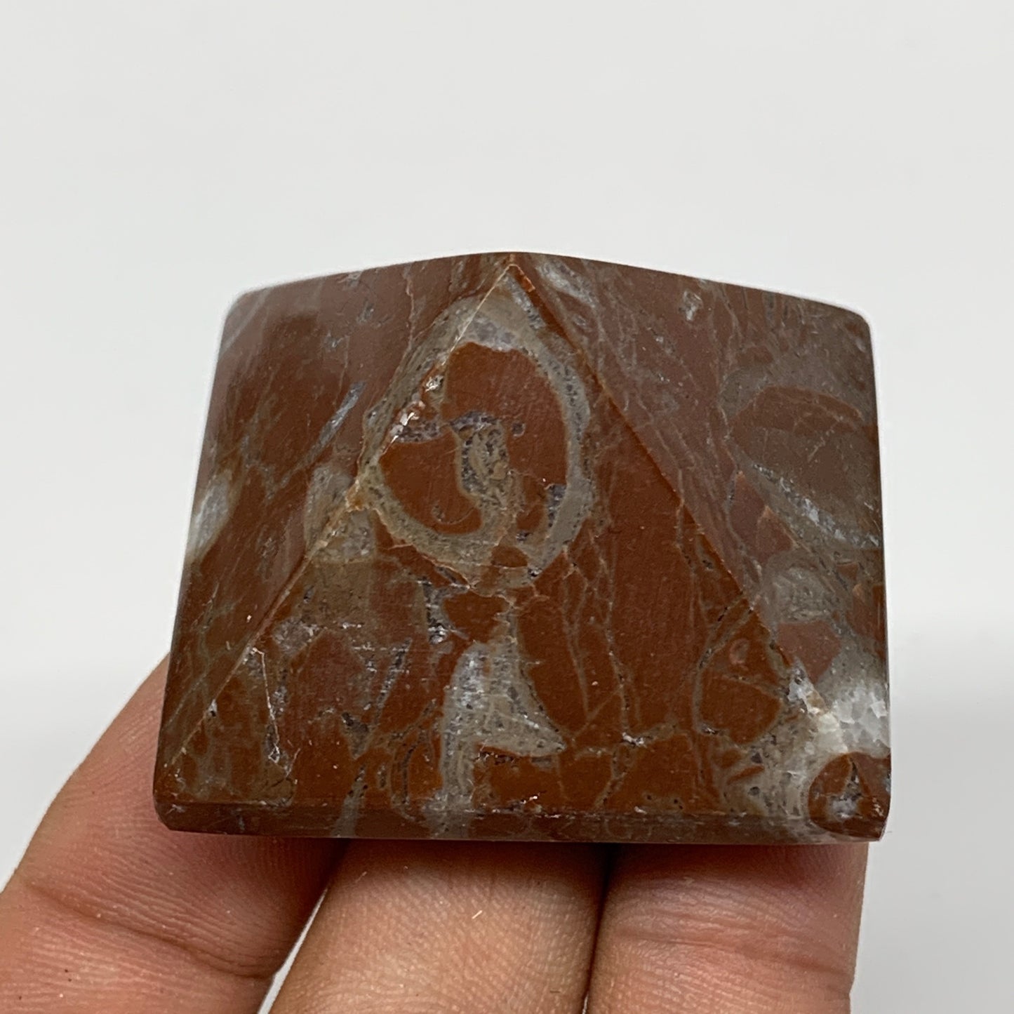 59g,1.2"x1.6" Natural Untreated Red Shell Fossils Pyramid Reiki Energy, F1235