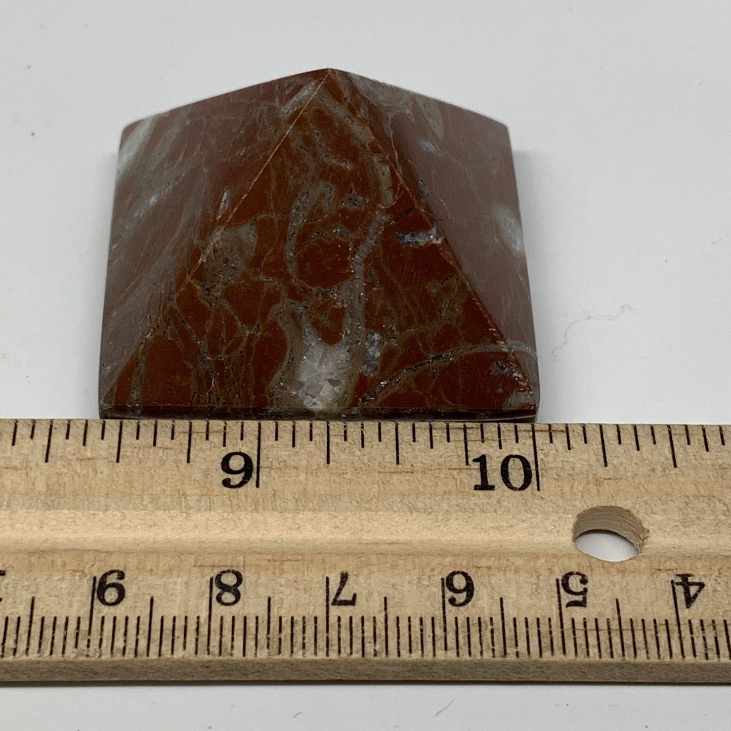 59g,1.2"x1.6" Natural Untreated Red Shell Fossils Pyramid Reiki Energy, F1235