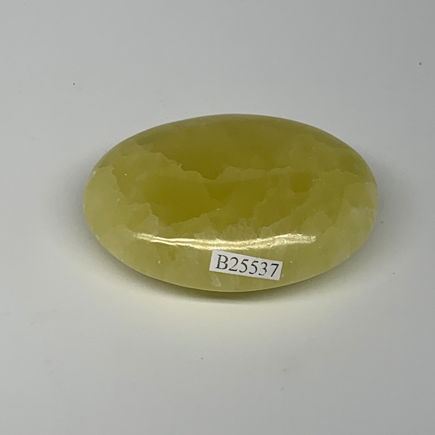 113.4g, 2.6"x1.9"x0.9", Lemon Calcite Palm-Stone Crystal Polished @Pakistan,B255