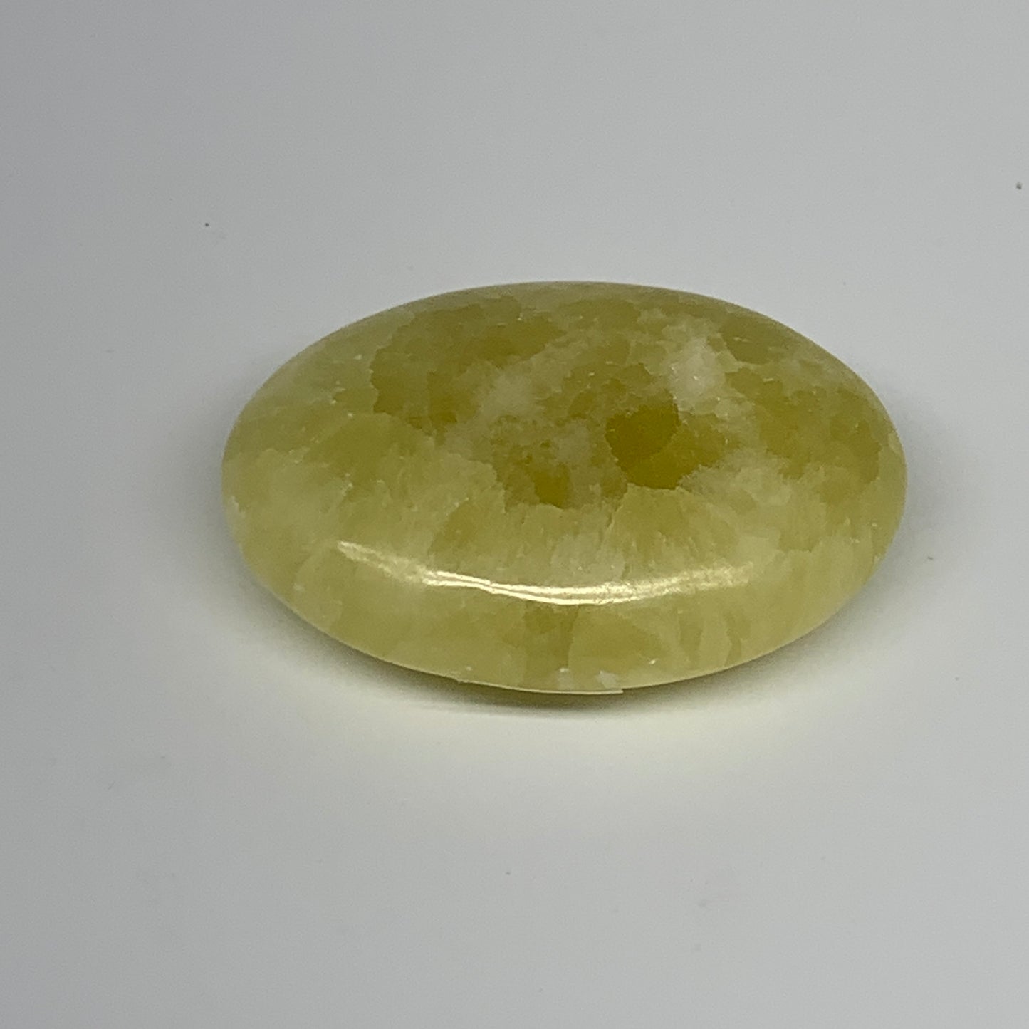 113.4g, 2.6"x1.9"x0.9", Lemon Calcite Palm-Stone Crystal Polished @Pakistan,B255