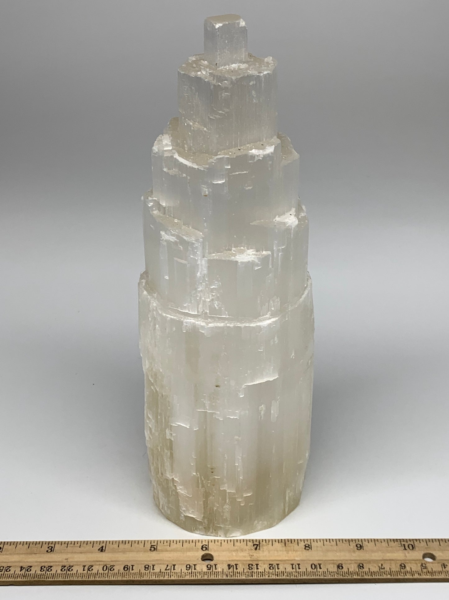 4.5 lb,10"x3.3" Rough Selenite (Satin Spar) Lamp Tower W/Chord, B9484