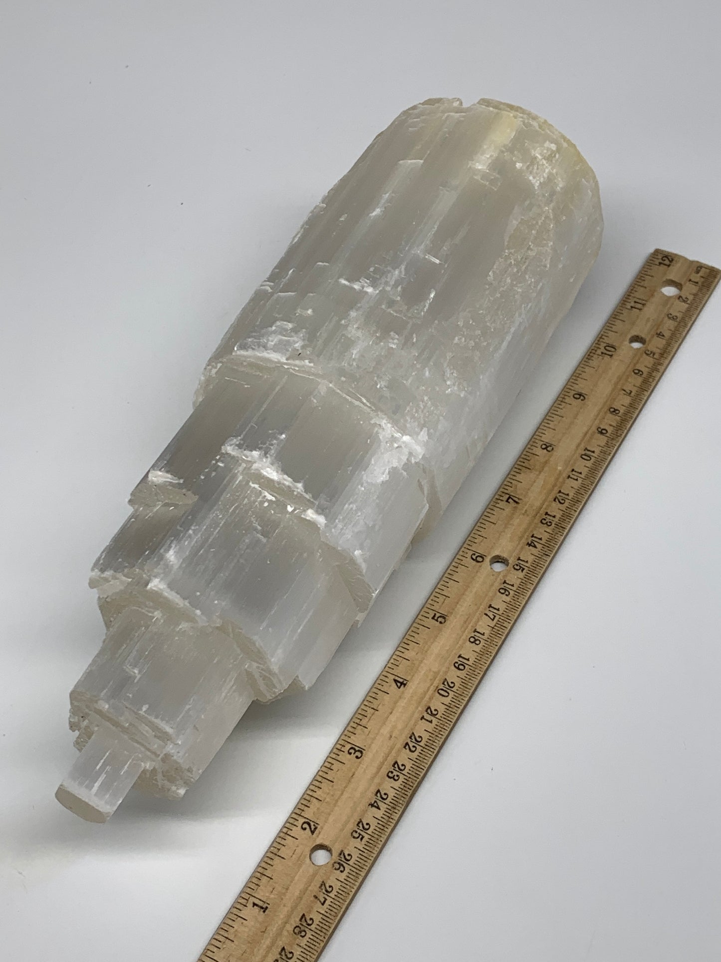 4.5 lb,10"x3.3" Rough Selenite (Satin Spar) Lamp Tower W/Chord, B9484