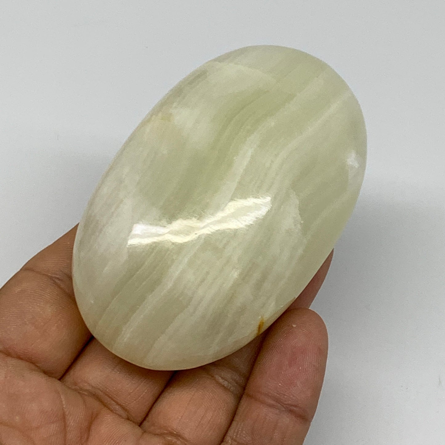 165.4g, 3"x1.9"x1.3" Natural Onyx Palm-Stone Reiki @Afghanistan, B24653