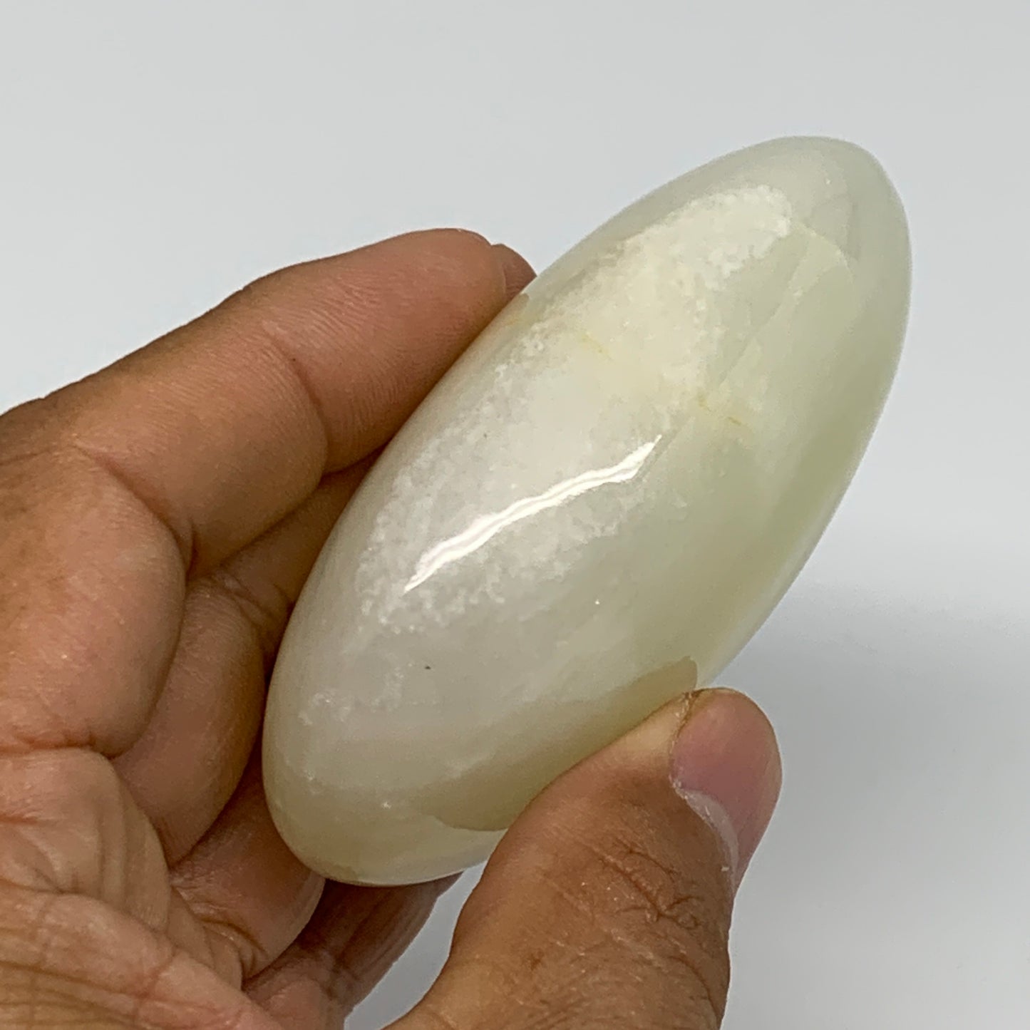 165.4g, 3"x1.9"x1.3" Natural Onyx Palm-Stone Reiki @Afghanistan, B24653