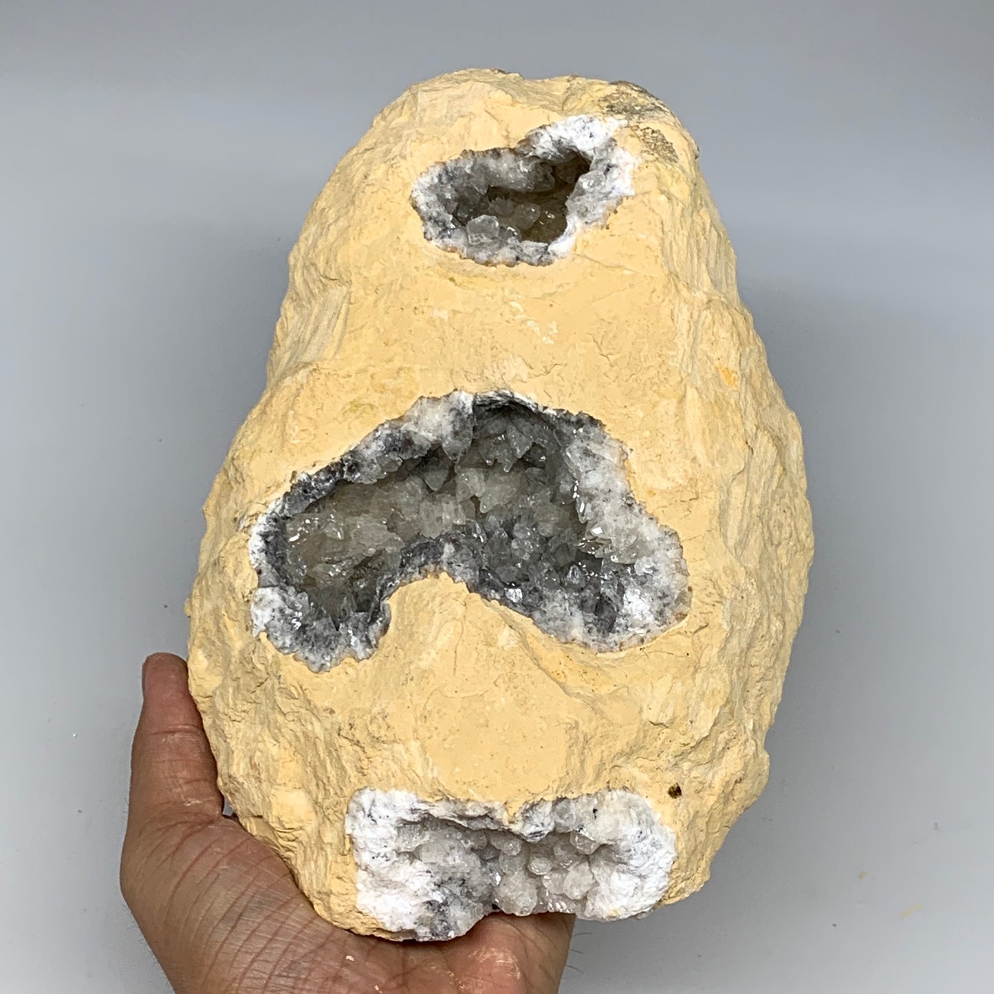 4.96 lbs, 8.5"x5.7"x3.1", Natural Calcite Geode Mineral Specimens @Morocco, B111