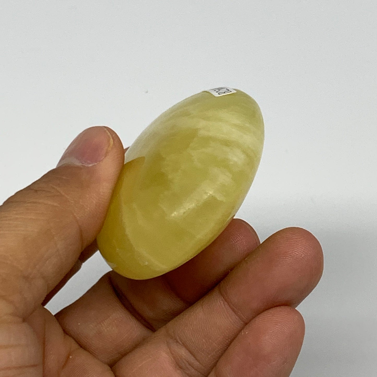 128g, 2.8"x1.9"x1", Lemon Calcite Palm-Stone Crystal Polished @Pakistan,B25600