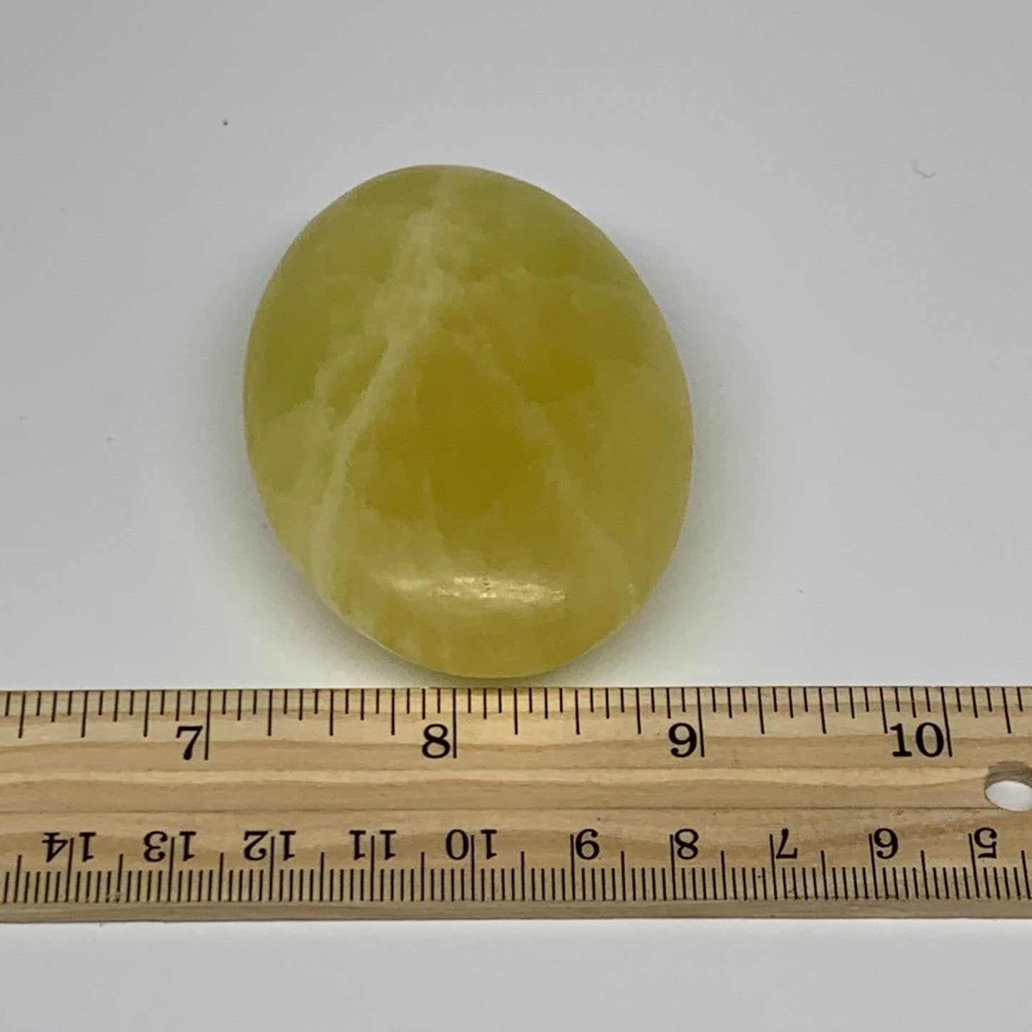 128g, 2.8"x1.9"x1", Lemon Calcite Palm-Stone Crystal Polished @Pakistan,B25600