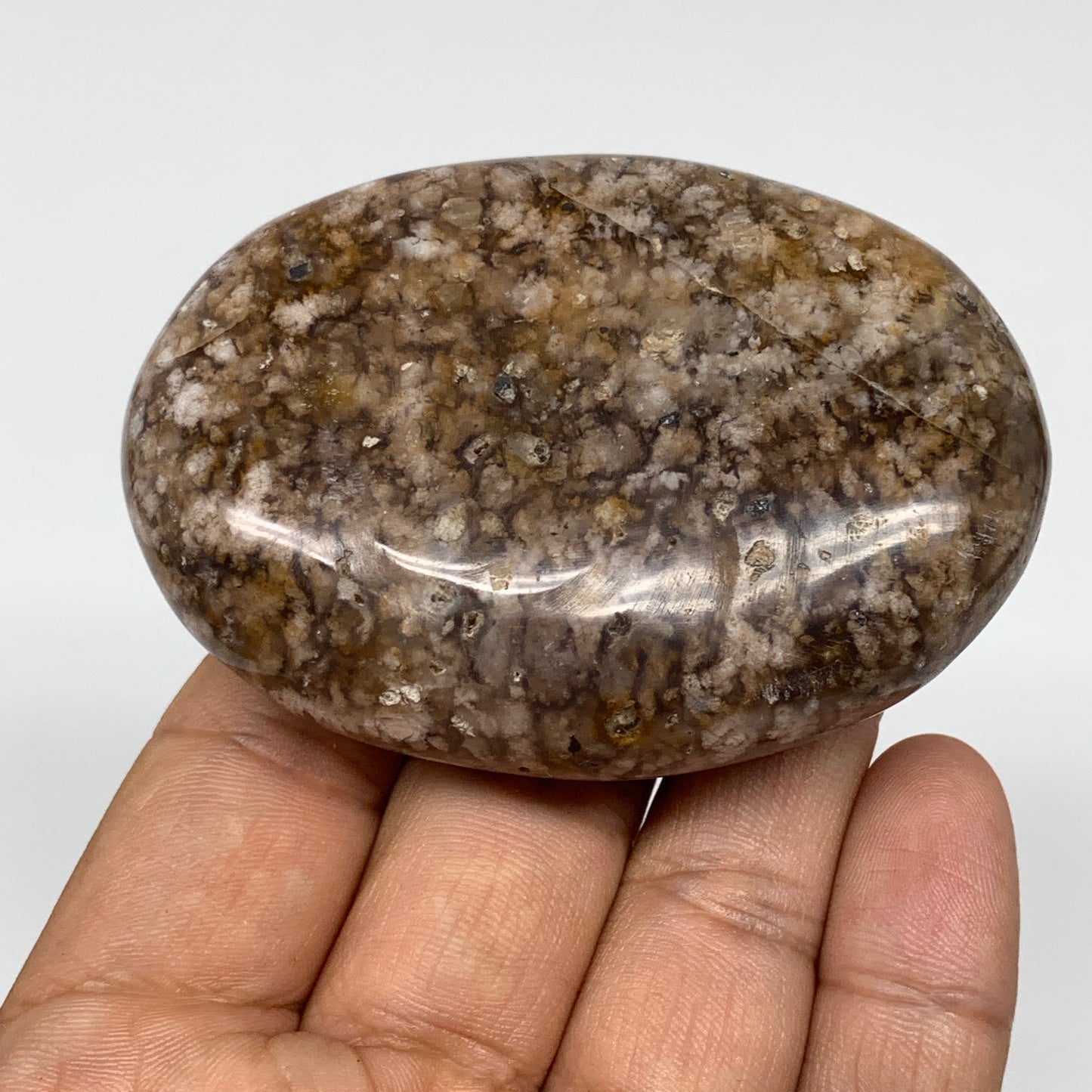 124.8g, 2.8"x2"x0.9" Natural Agate Palm-Stone Reiki Energy Crystal Reiki,B3045