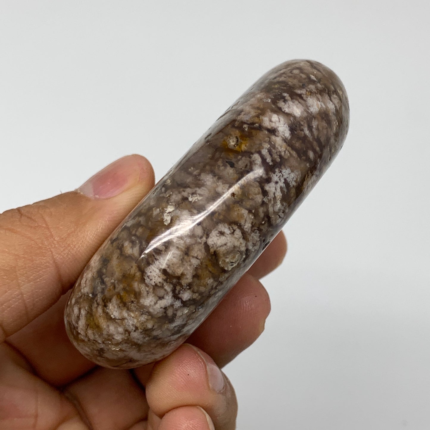 124.8g, 2.8"x2"x0.9" Natural Agate Palm-Stone Reiki Energy Crystal Reiki,B3045