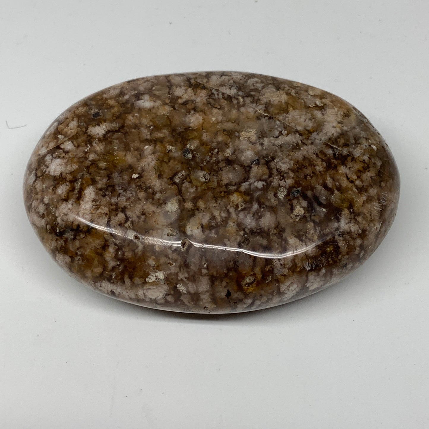 124.8g, 2.8"x2"x0.9" Natural Agate Palm-Stone Reiki Energy Crystal Reiki,B3045