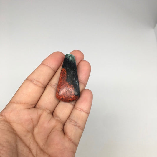 13.6g, 1.8"x 0.9" Sonora Sunset Chrysocolla Cuprite Cabochon from Mexico,SC260 - watangem.com