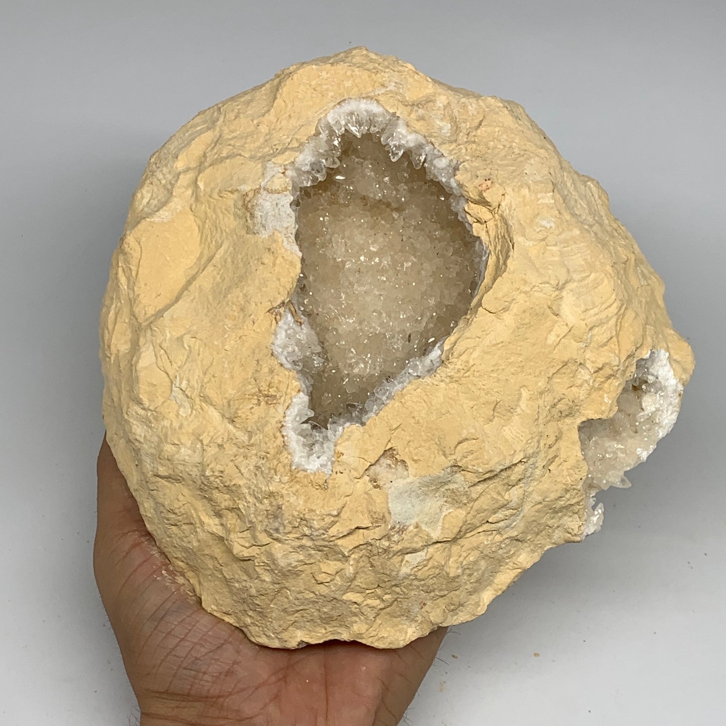 4.79 lbs, 7.5"x7"x3", Natural Calcite Geode Mineral Specimens @Morocco, B11180