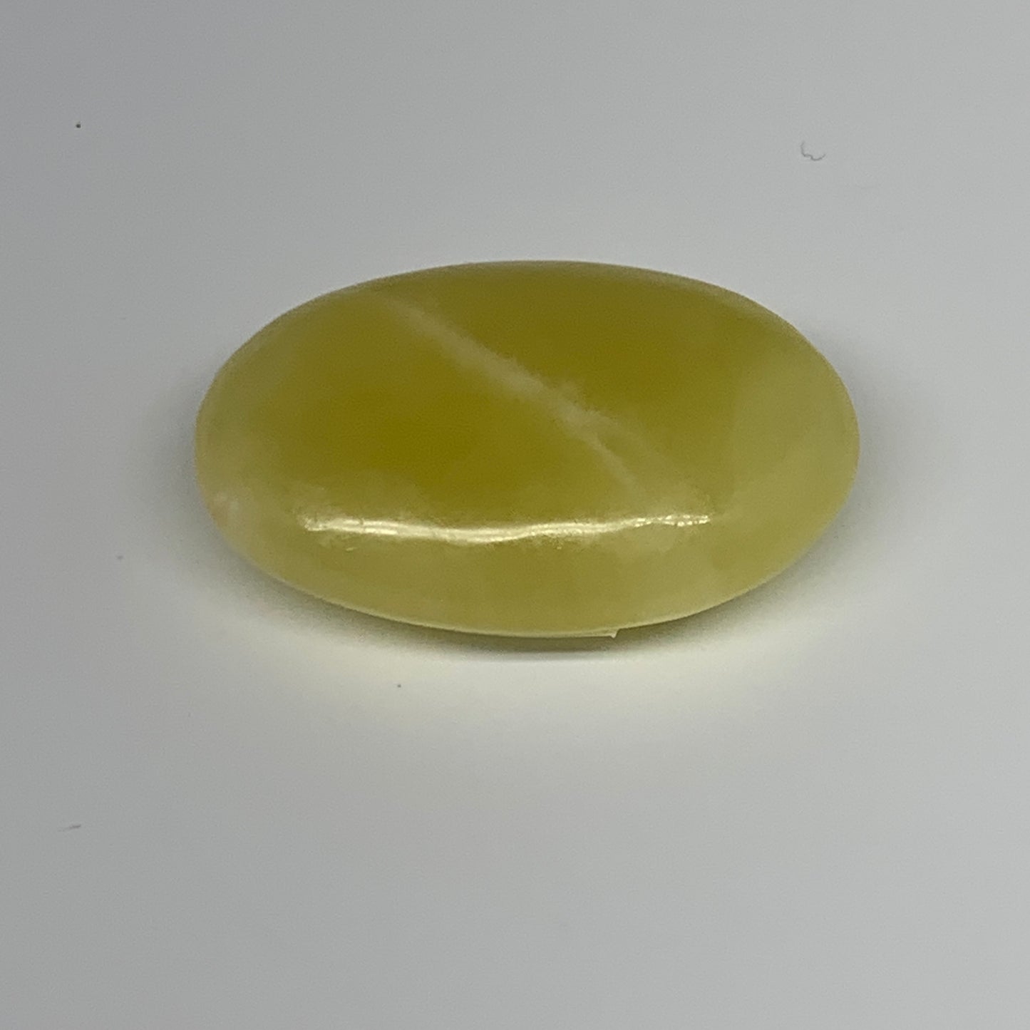 116.2g, 2.7"x1.8"x0.9", Lemon Calcite Palm-Stone Crystal Polished @Pakistan,B264