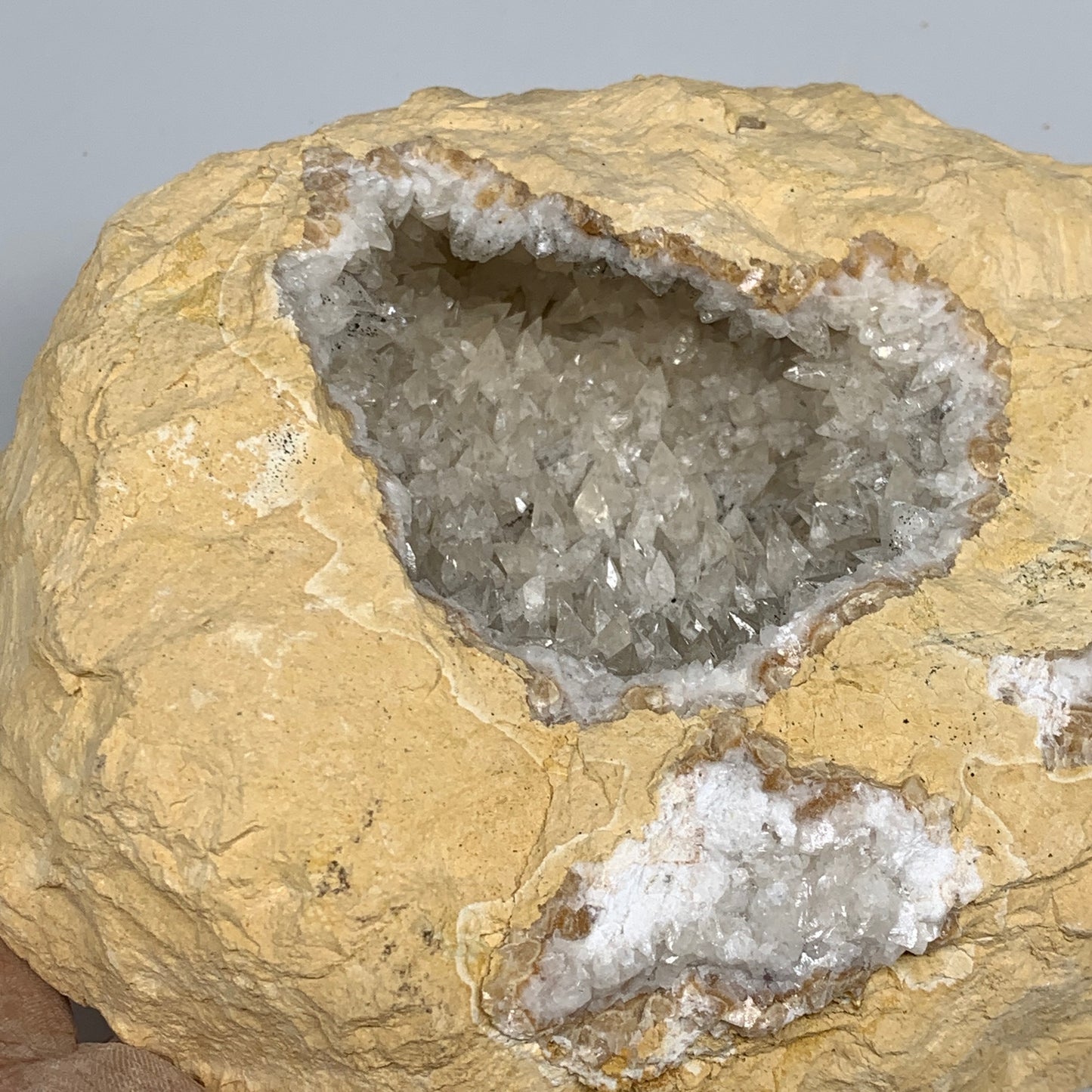 3.22 lbs, 7"x6.25"x2.2", Natural Calcite Geode Mineral Specimens @Morocco, B1117