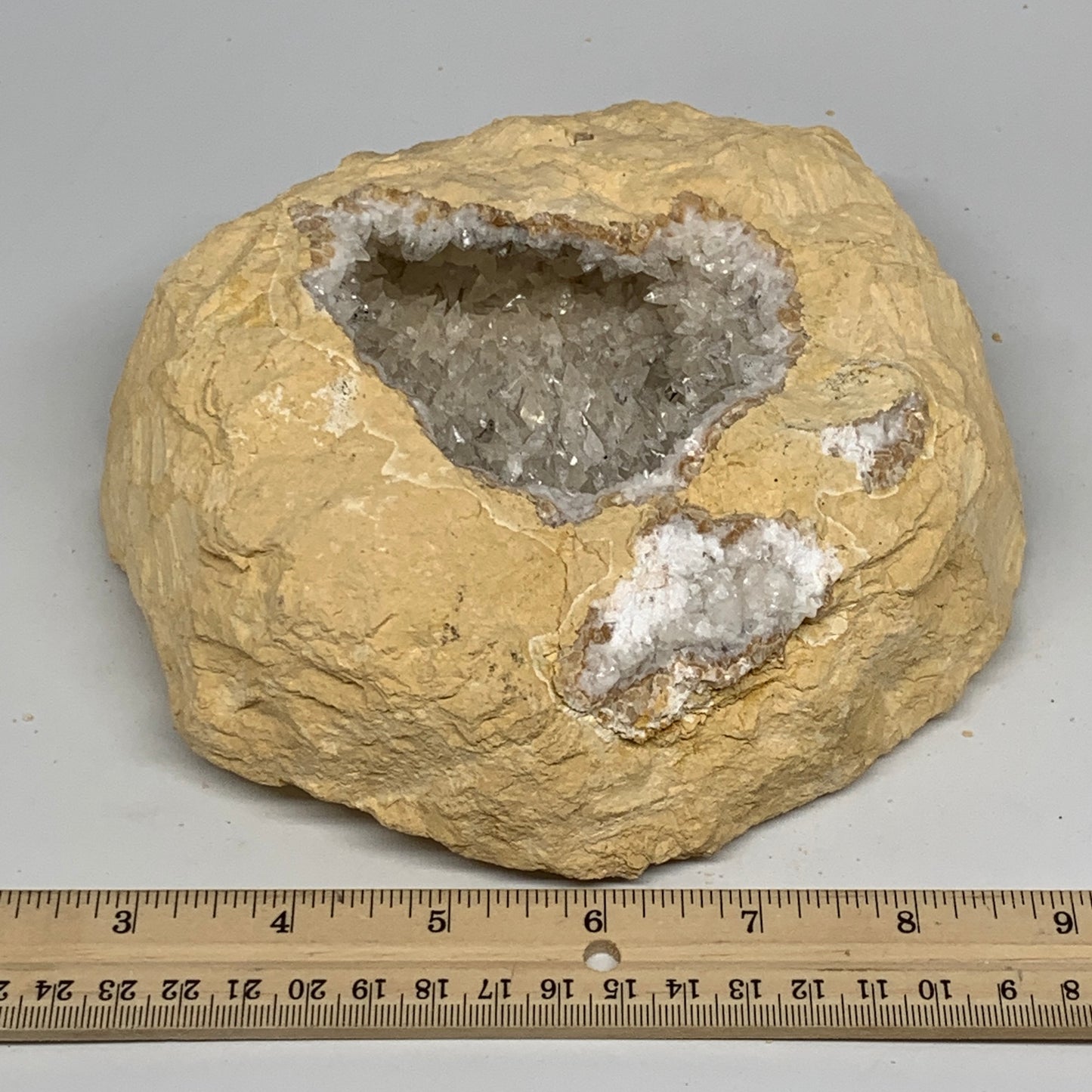 3.22 lbs, 7"x6.25"x2.2", Natural Calcite Geode Mineral Specimens @Morocco, B1117