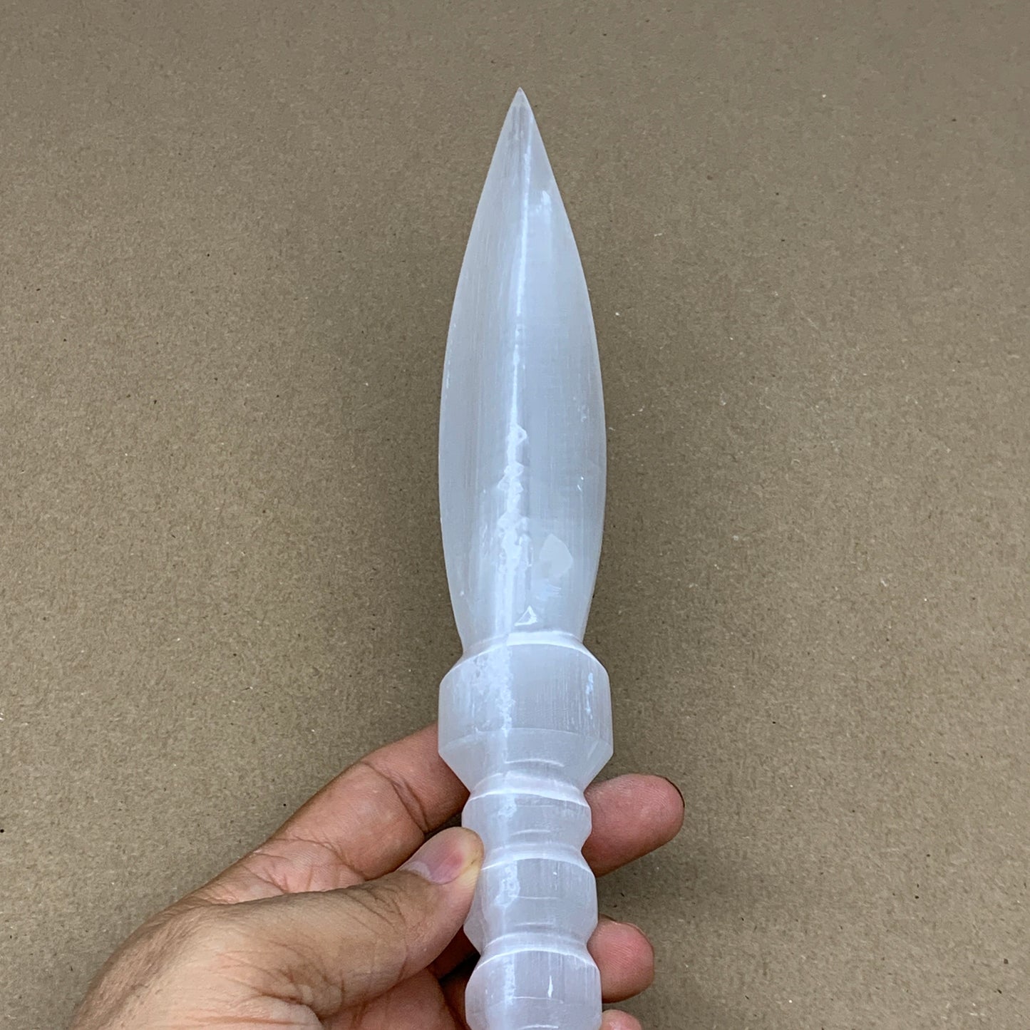 245g,11.25"x1.4"x0.9"Natural Selenite Crystal Knife (Satin Spar) @Morocco,B24040