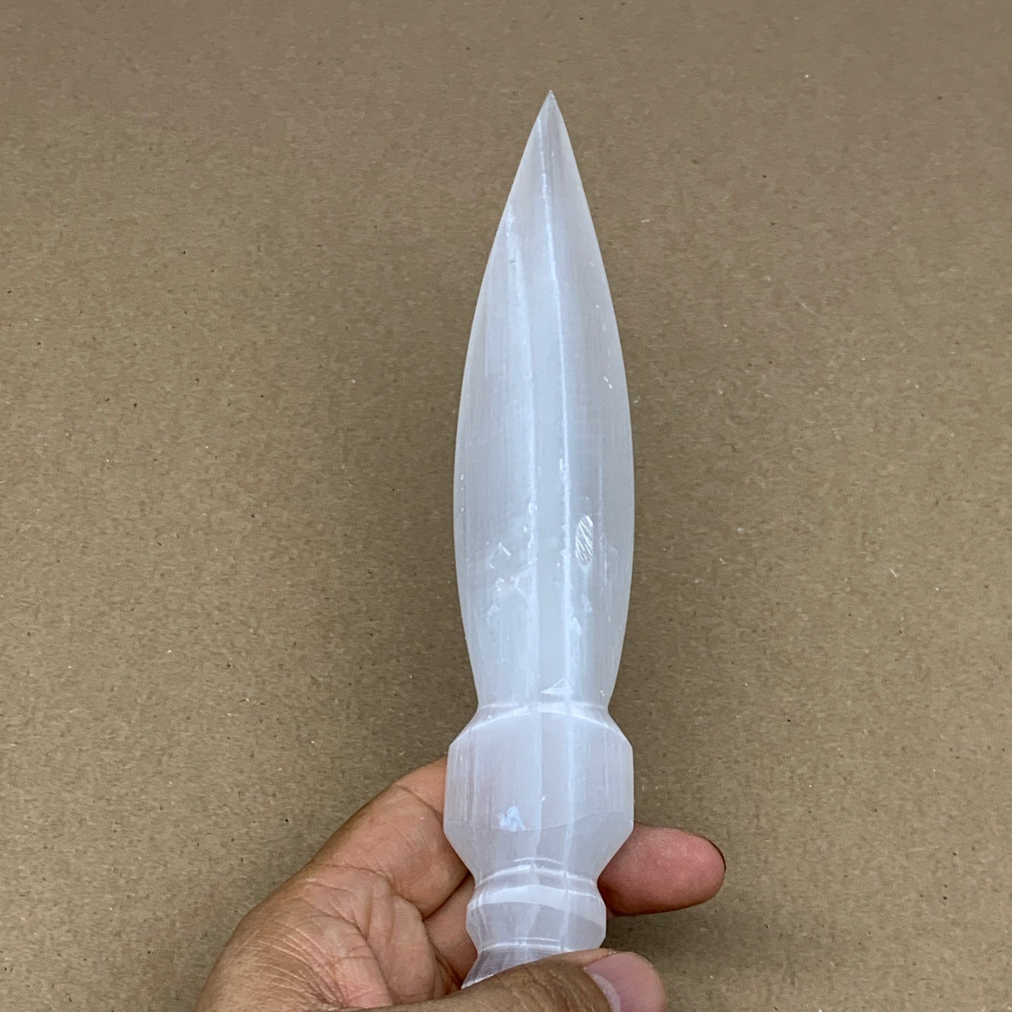 245g,11.25"x1.4"x0.9"Natural Selenite Crystal Knife (Satin Spar) @Morocco,B24040