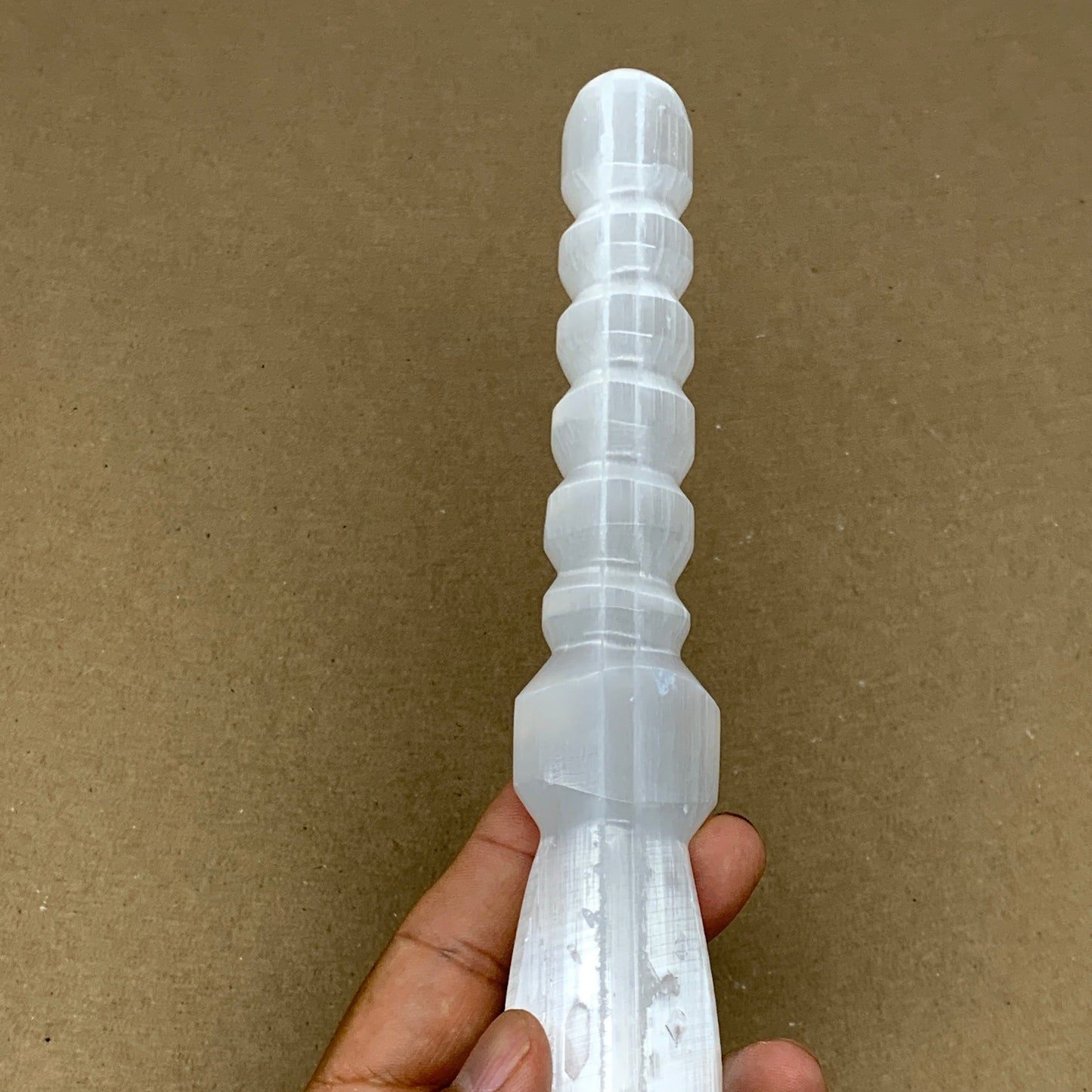 245g,11.25"x1.4"x0.9"Natural Selenite Crystal Knife (Satin Spar) @Morocco,B24040