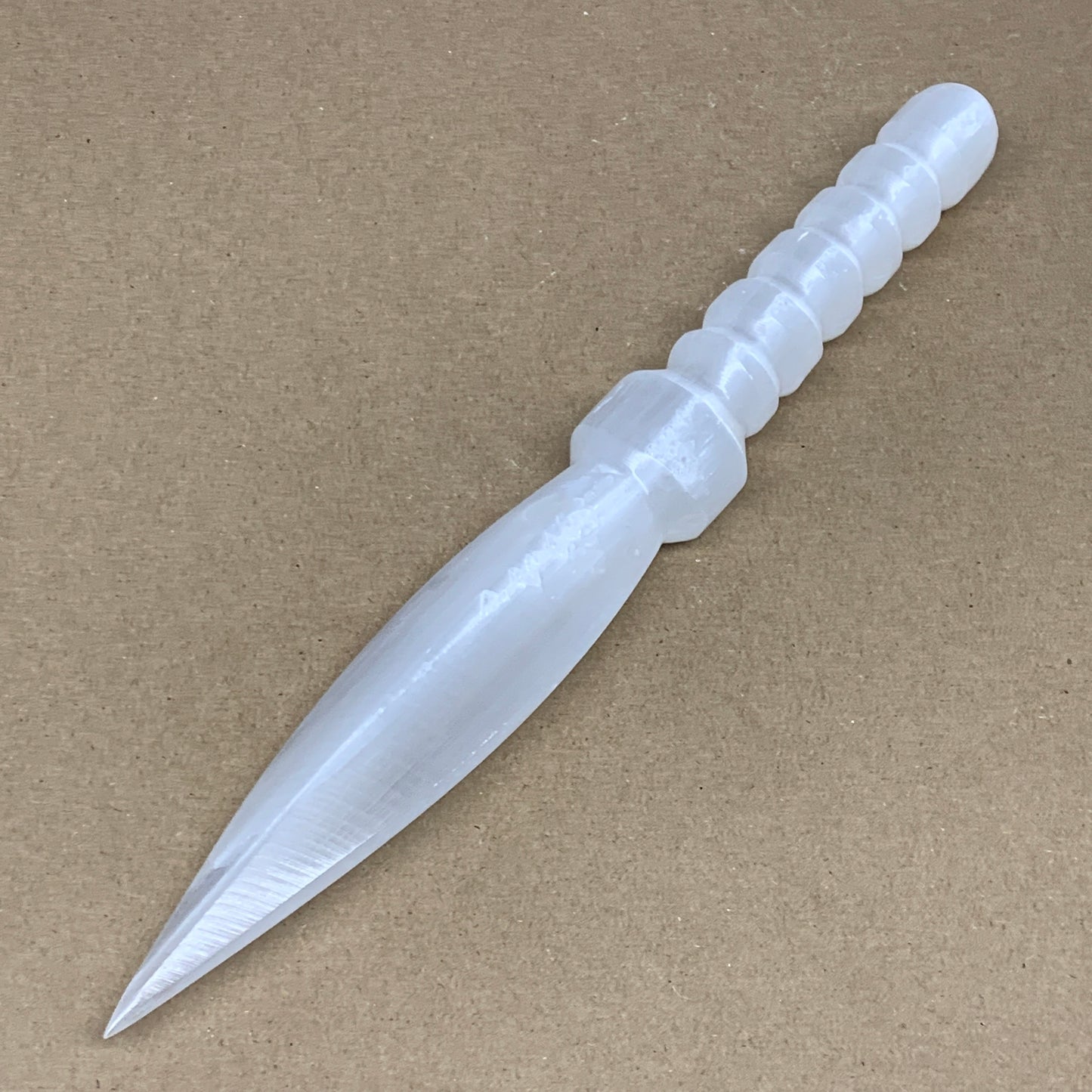 245g,11.25"x1.4"x0.9"Natural Selenite Crystal Knife (Satin Spar) @Morocco,B24040