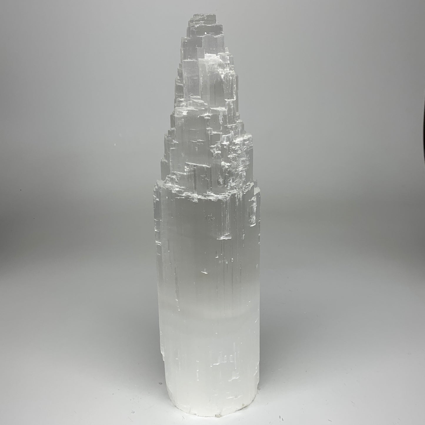 11.9 lb,14"x4" White Selenite (Satin Spar) Rough Lamp W/Chord @Morocco,B9504