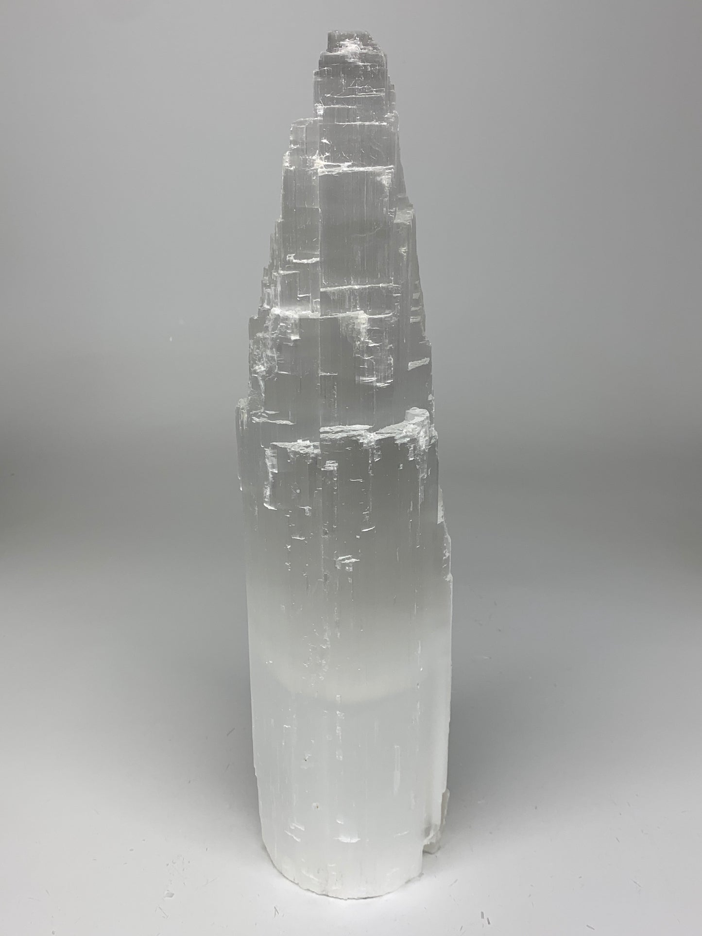 11.9 lb,14"x4" White Selenite (Satin Spar) Rough Lamp W/Chord @Morocco,B9504