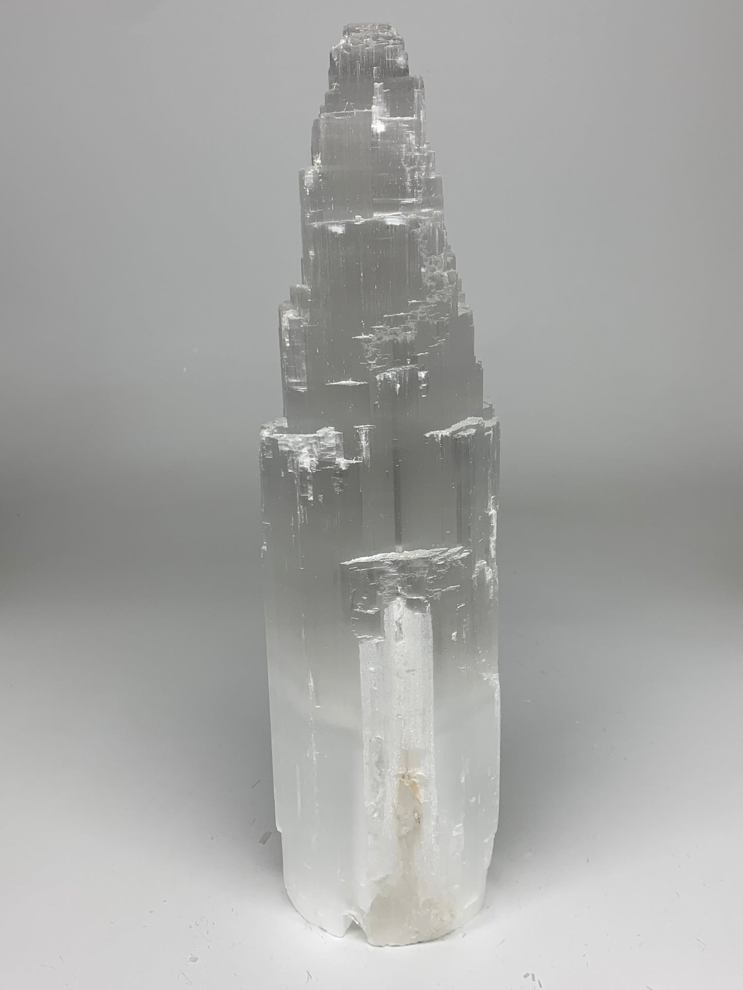 11.9 lb,14"x4" White Selenite (Satin Spar) Rough Lamp W/Chord @Morocco,B9504