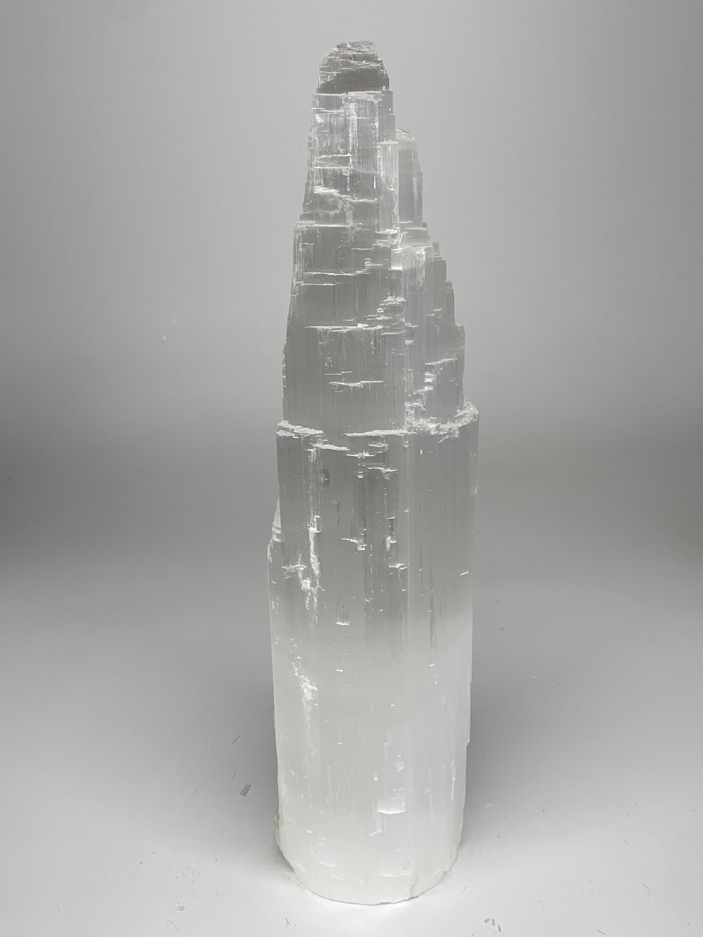 11.9 lb,14"x4" White Selenite (Satin Spar) Rough Lamp W/Chord @Morocco,B9504