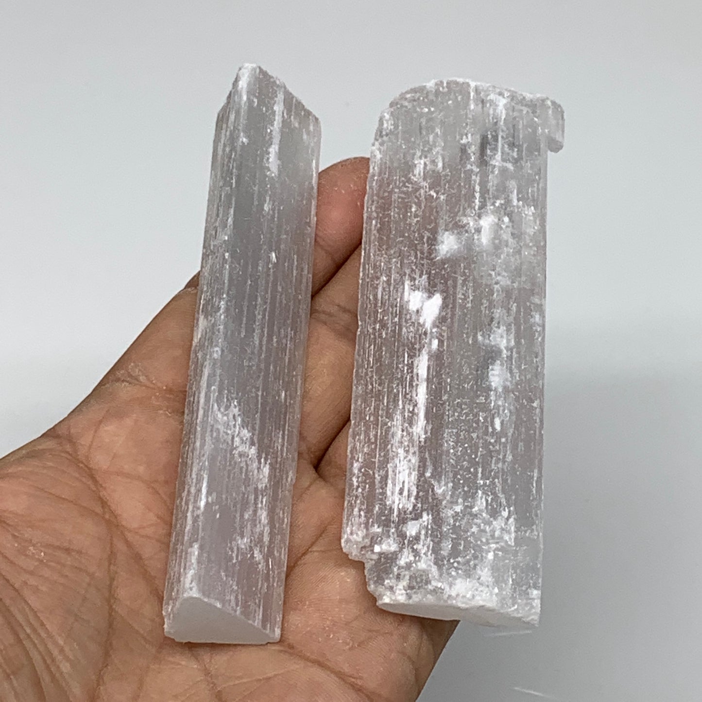 112.9g, 4"x0.8-1.3"x0.5"-0.8", Natural Rough Solid Selenite Crystal Blade Wand S