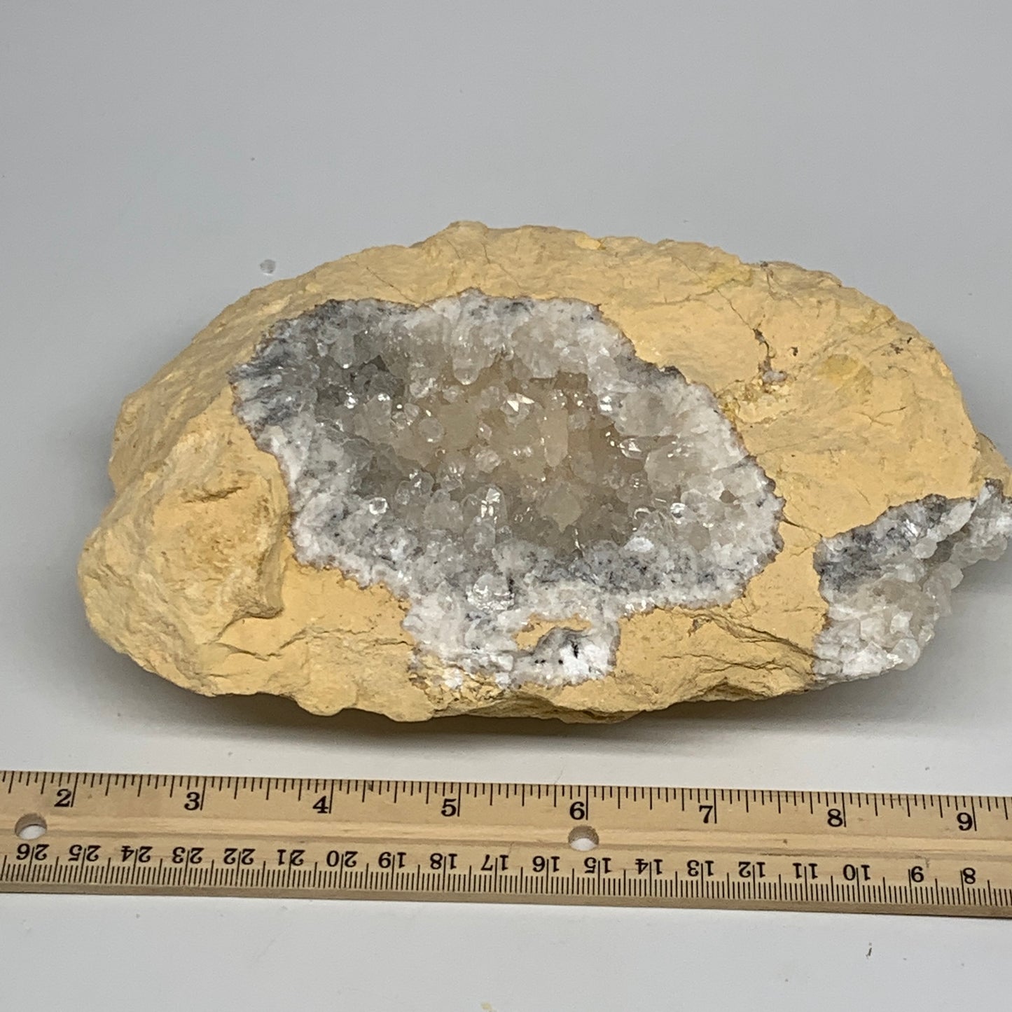 3.51 lbs, 7.5"x5.3"x2.1", Huge Calcite Geode Mineral Specimens @Morocco, B11175