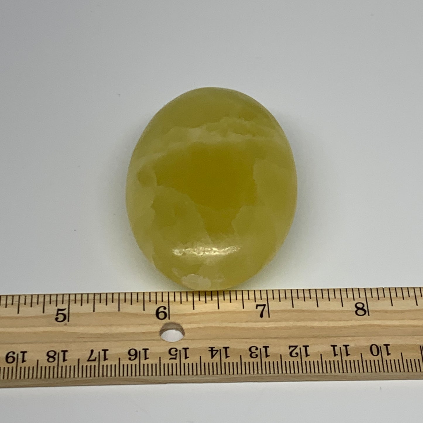 118.7g, 2.7"x1.8"x0.9", Lemon Calcite Palm-Stone Crystal Polished @Pakistan,B264