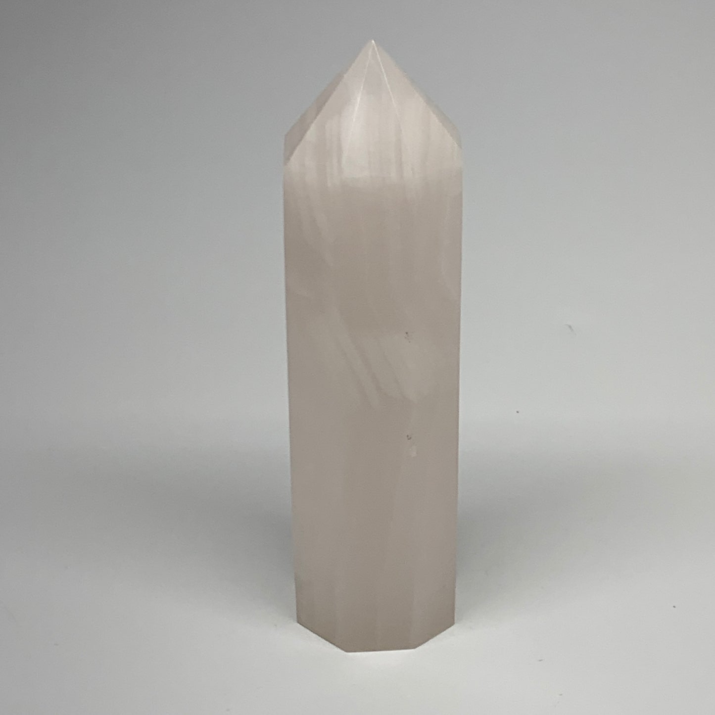 297.5g, 5.2"x1.4"  Pink Calcite Point Tower Obelisk Crystal, B23283