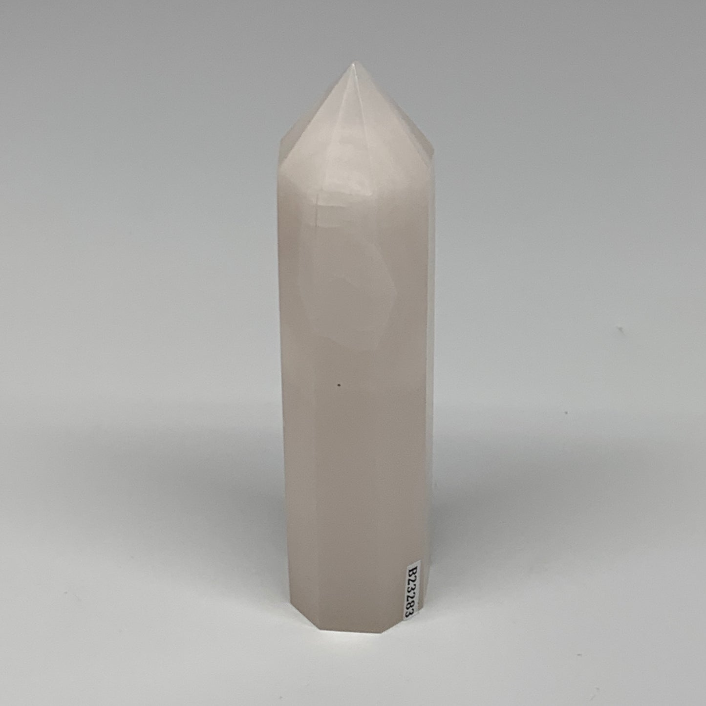 297.5g, 5.2"x1.4"  Pink Calcite Point Tower Obelisk Crystal, B23283