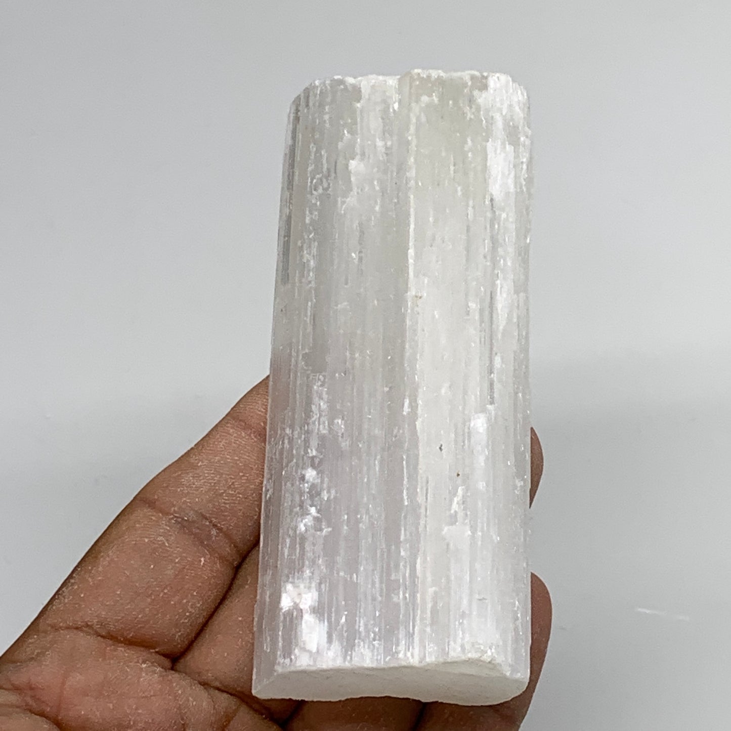 112.8g,4"x1.6"x0.7"Natural Rough Solid Selenite Crystal Blade Wand Stick,F3280