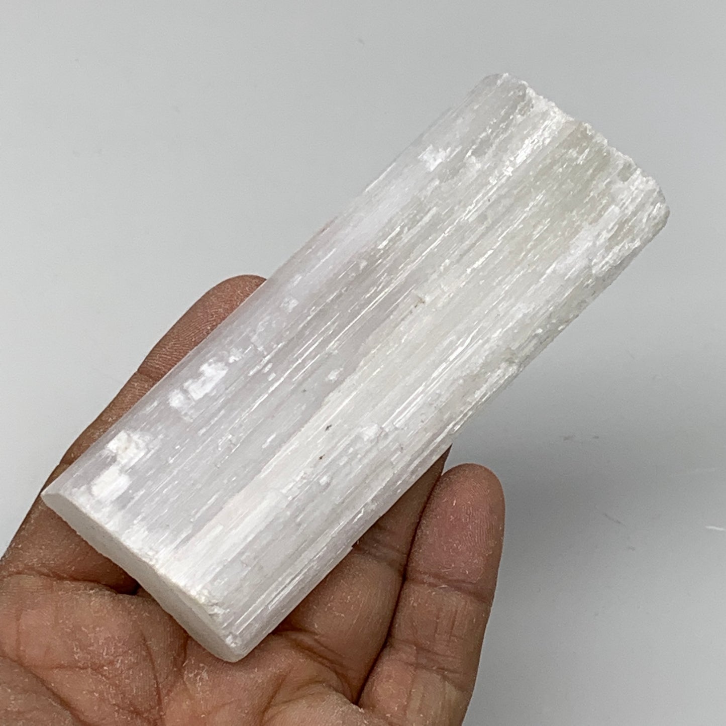 112.8g,4"x1.6"x0.7"Natural Rough Solid Selenite Crystal Blade Wand Stick,F3280