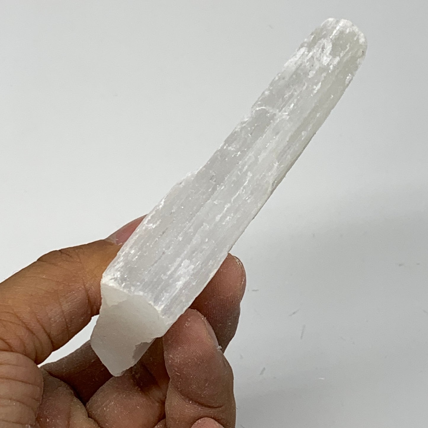 112.8g,4"x1.6"x0.7"Natural Rough Solid Selenite Crystal Blade Wand Stick,F3280