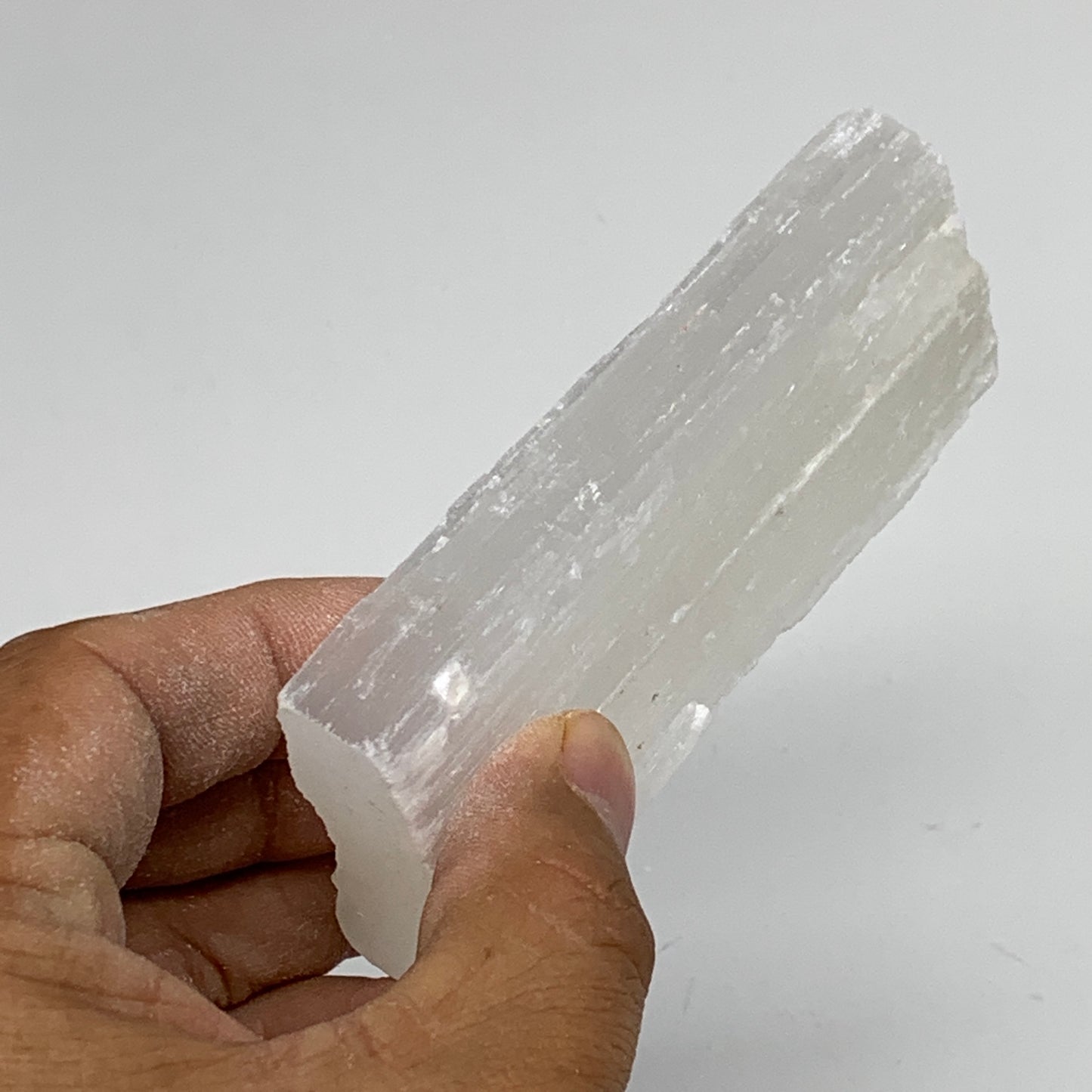 112.8g,4"x1.6"x0.7"Natural Rough Solid Selenite Crystal Blade Wand Stick,F3280