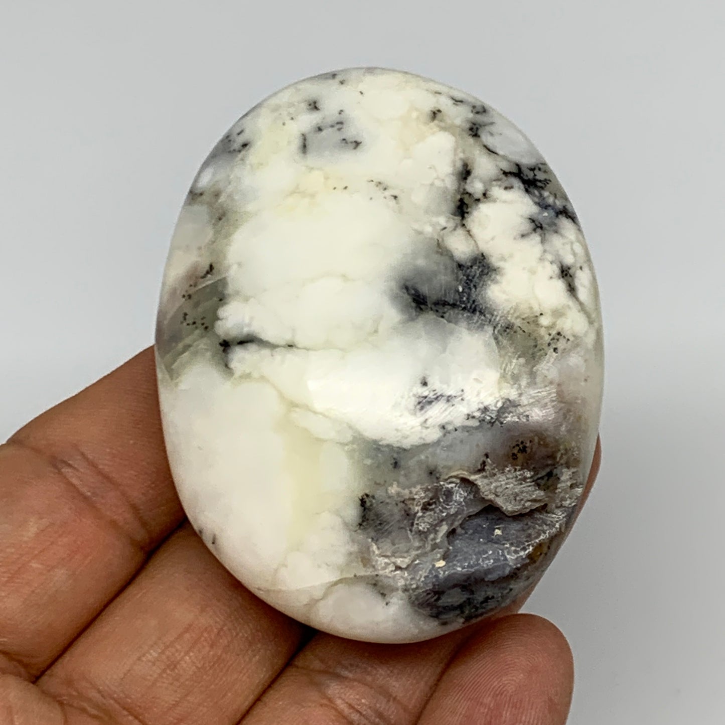 83.3g, 2.5"x1.8"x1" Dendrite Oapl Palm-Stone Reiki Energy Crystal Reiki, B16907