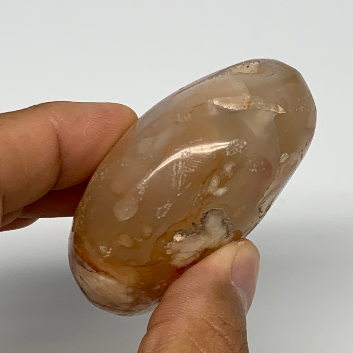 119.9g,2.3"x2"x1.1", Flower Agate Palm-Stone Crystal Reiki @Madagascar,B16105