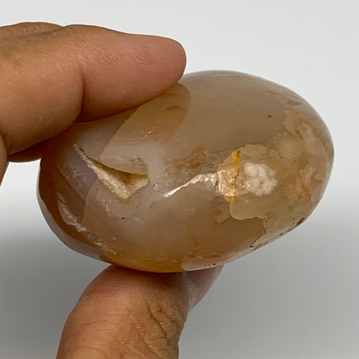 119.9g,2.3"x2"x1.1", Flower Agate Palm-Stone Crystal Reiki @Madagascar,B16105