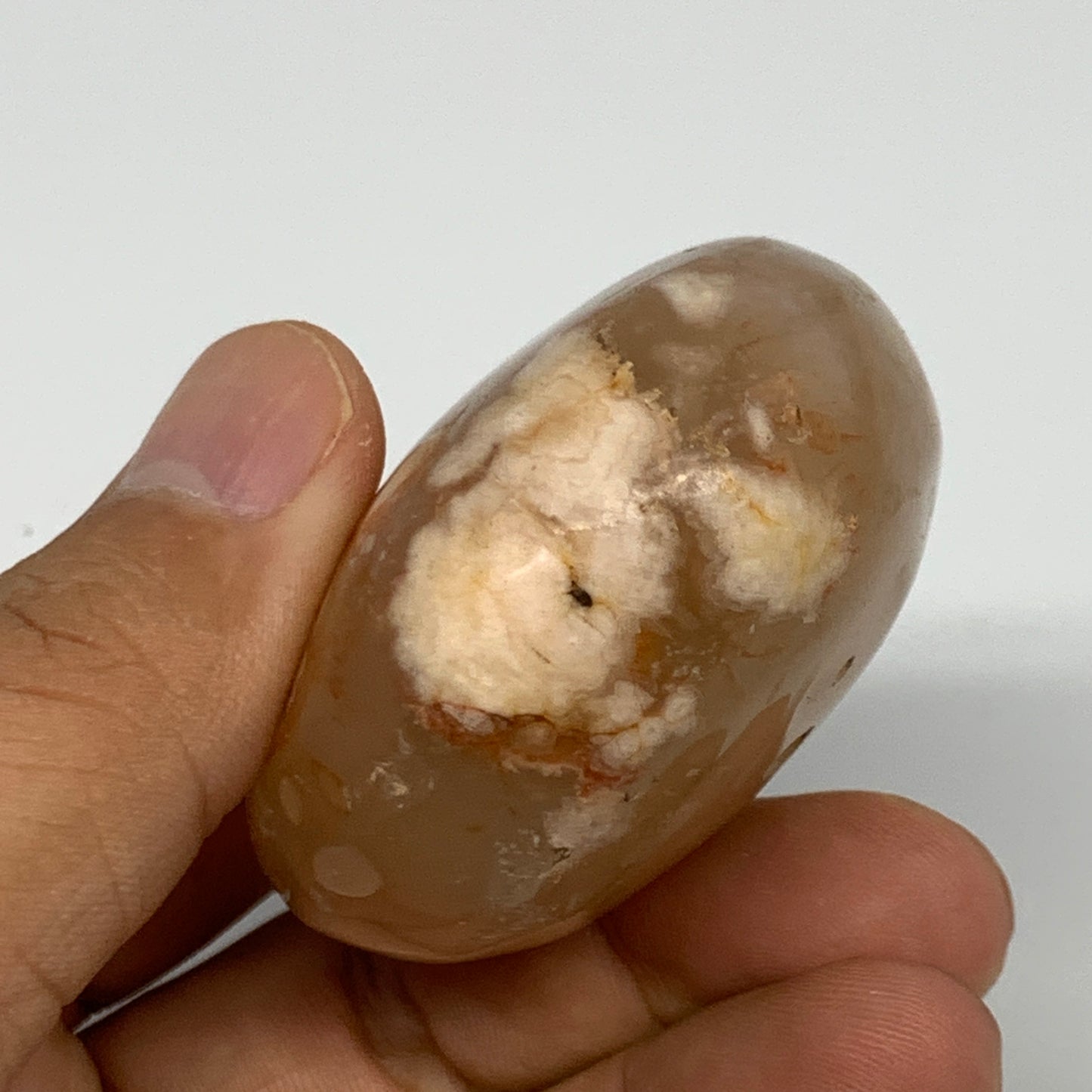 119.9g,2.3"x2"x1.1", Flower Agate Palm-Stone Crystal Reiki @Madagascar,B16105