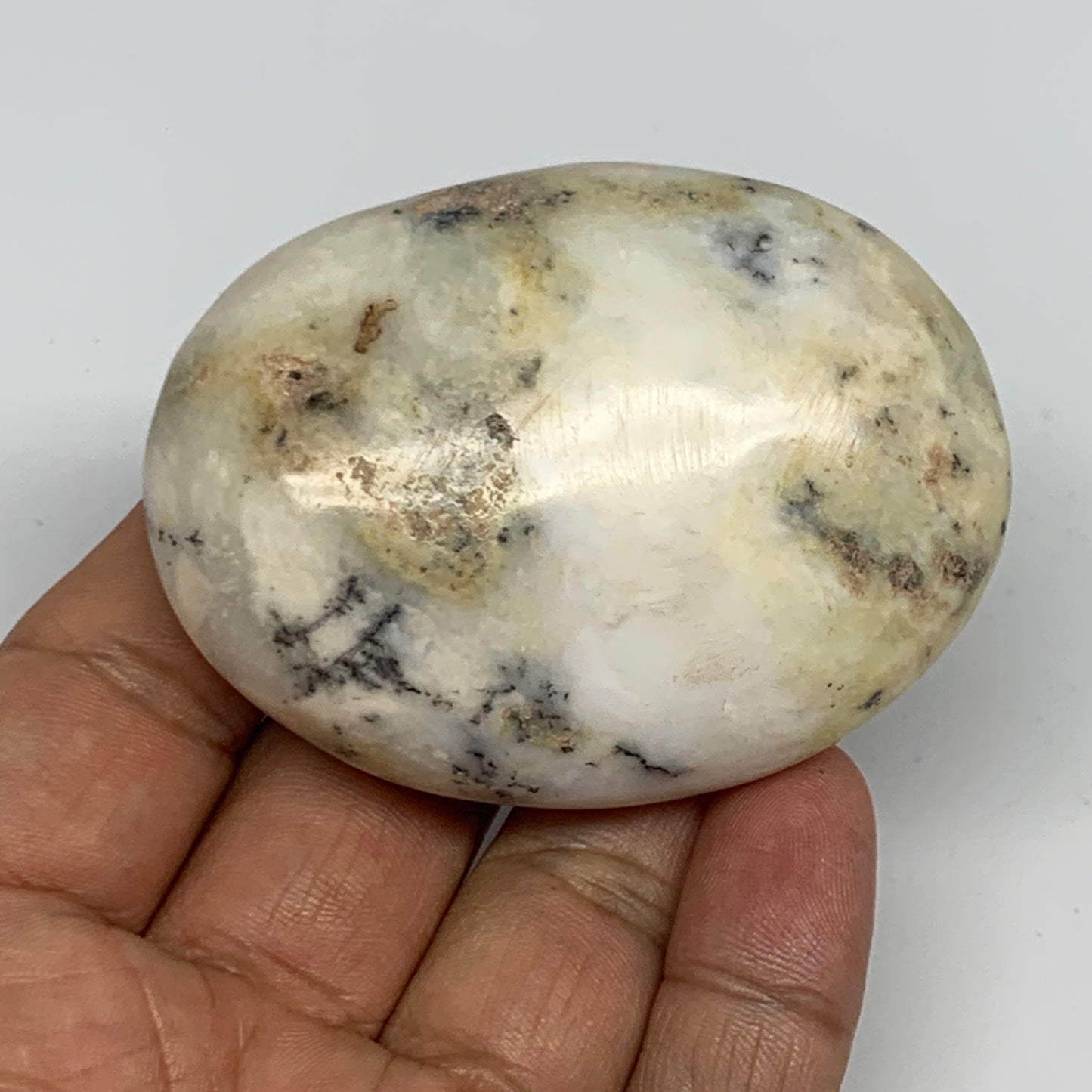 83.3g, 2.5"x1.8"x1" Dendrite Oapl Palm-Stone Reiki Energy Crystal Reiki, B16907