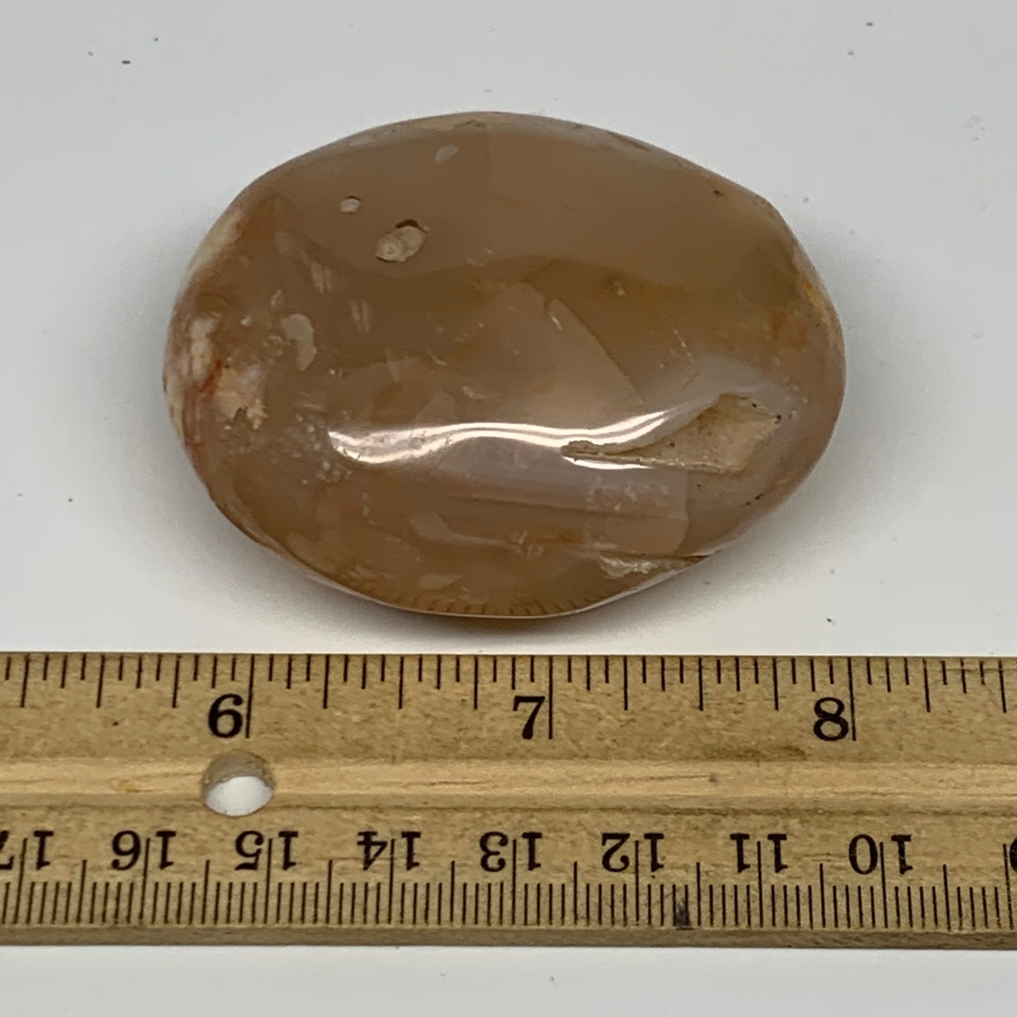 119.9g,2.3"x2"x1.1", Flower Agate Palm-Stone Crystal Reiki @Madagascar,B16105