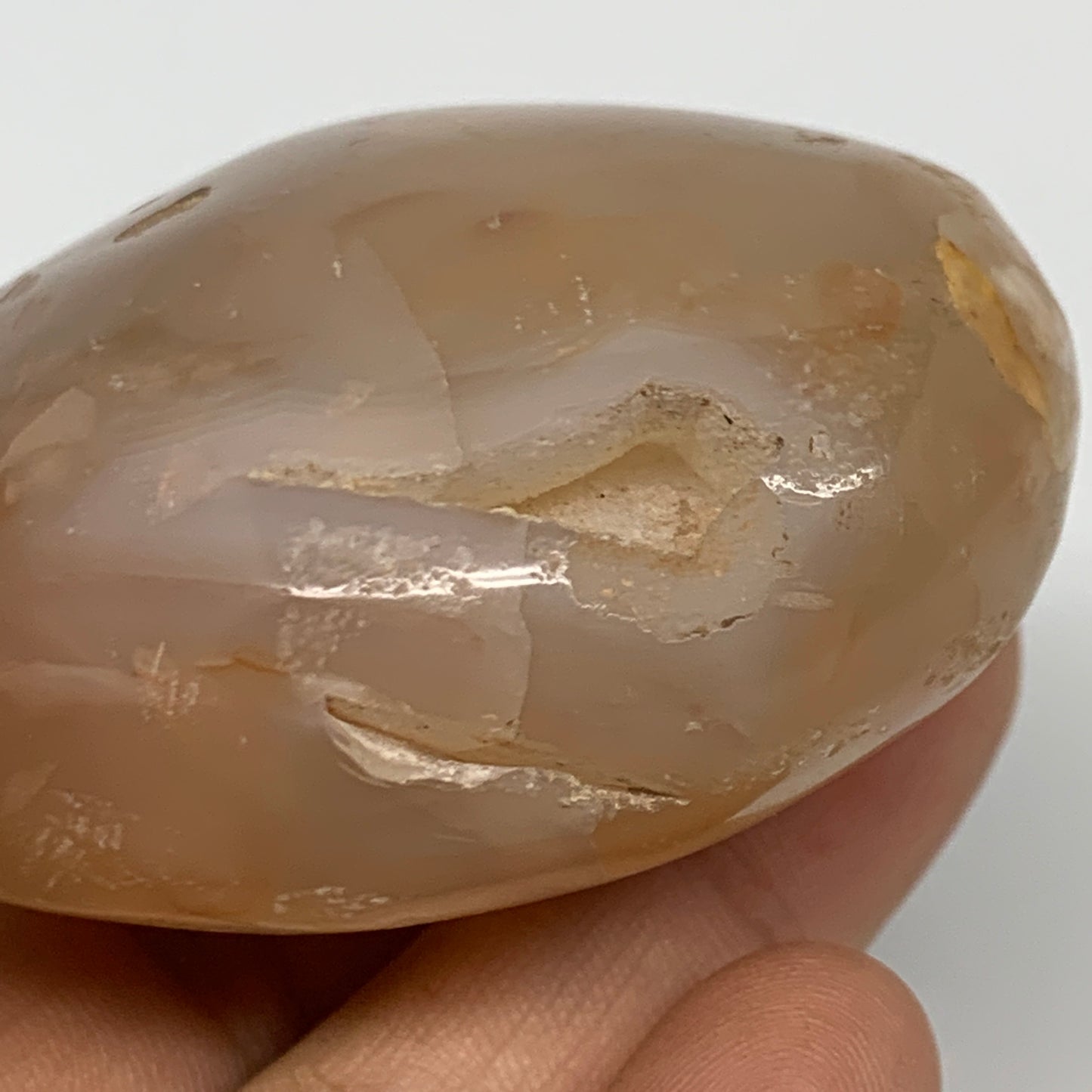 119.9g,2.3"x2"x1.1", Flower Agate Palm-Stone Crystal Reiki @Madagascar,B16105