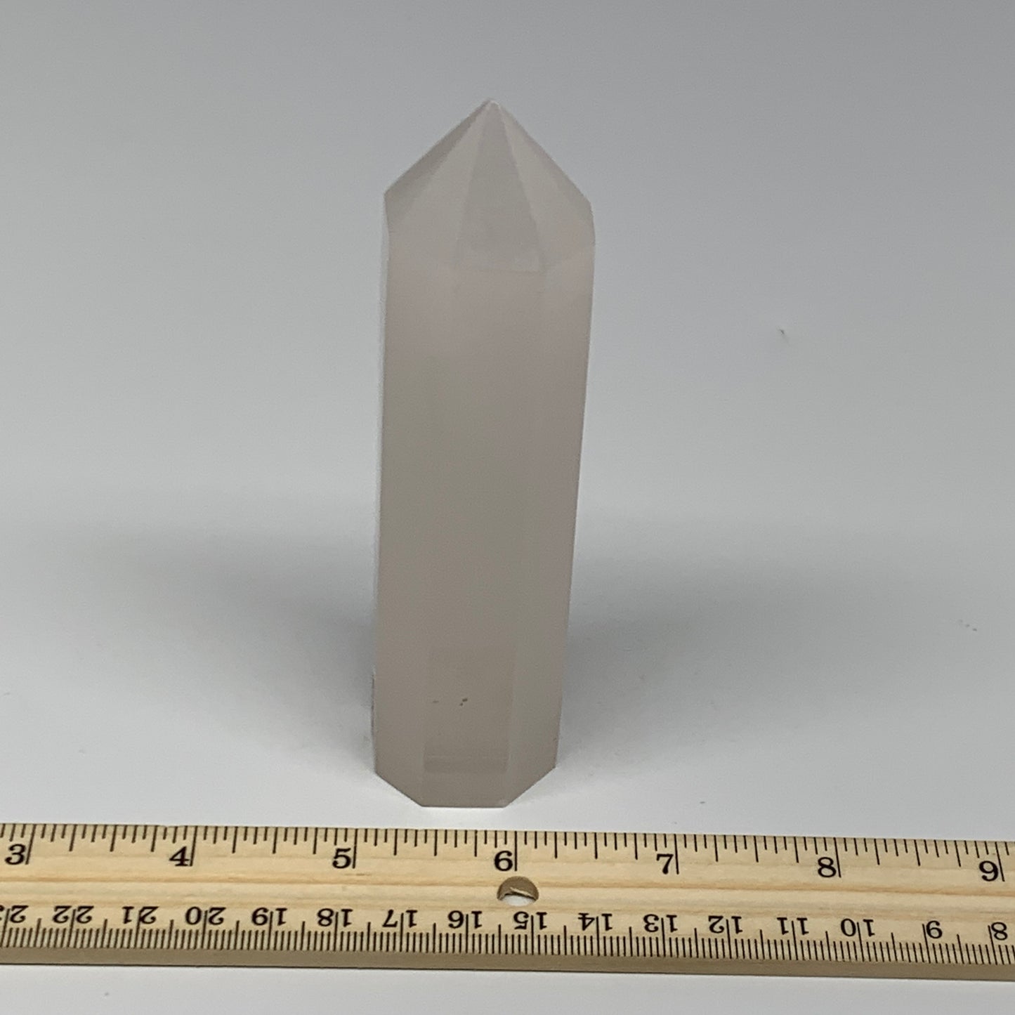 237.1g, 4.8"x1.3"  Pink Calcite Point Tower Obelisk Crystal, B23293