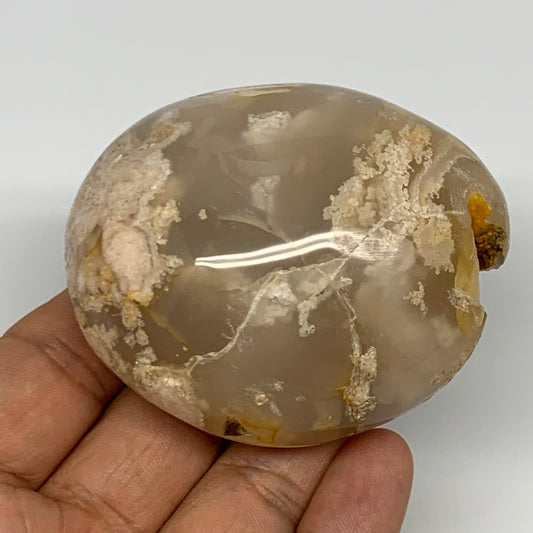 185.1g,2.7"x2.3"x1.5", Flower Agate Palm-Stone Crystal Reiki @Madagascar,B16122