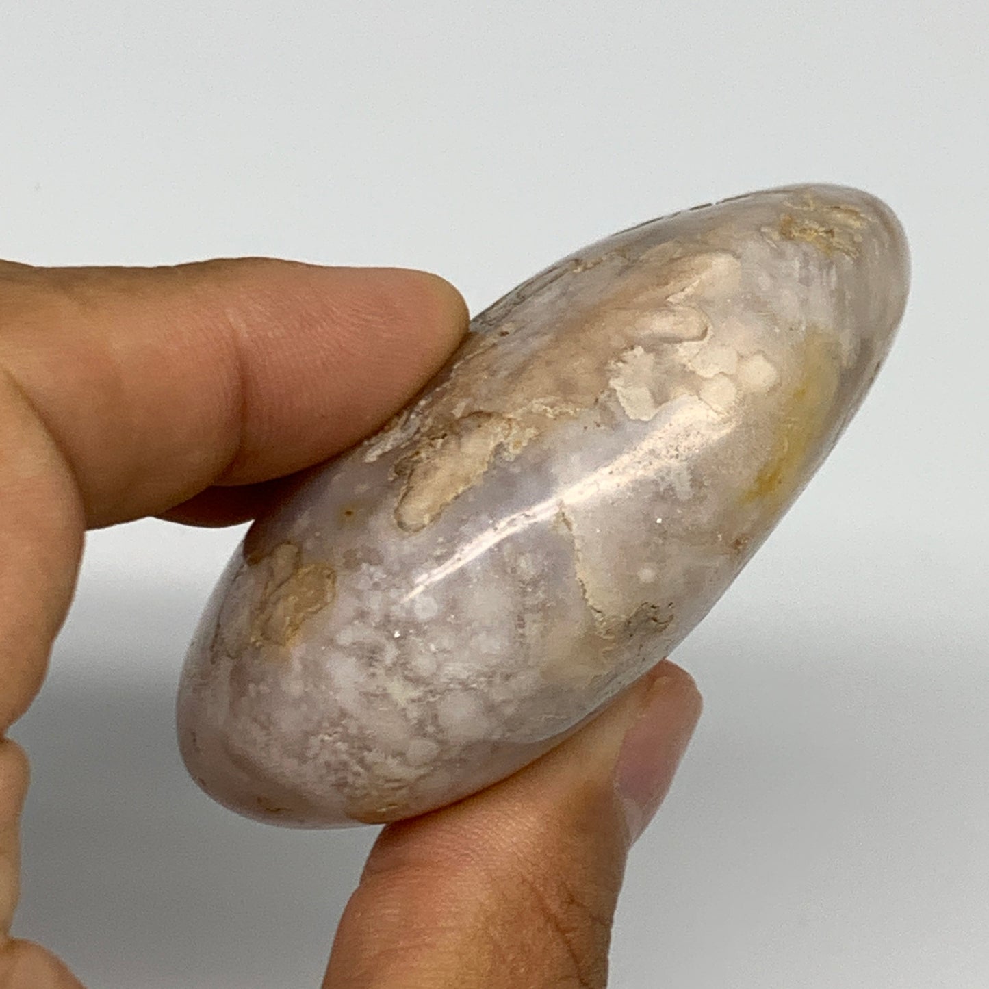 114.4g,2.6"x1.9"x1", Flower Agate Palm-Stone Crystal Reiki @Madagascar,B16124