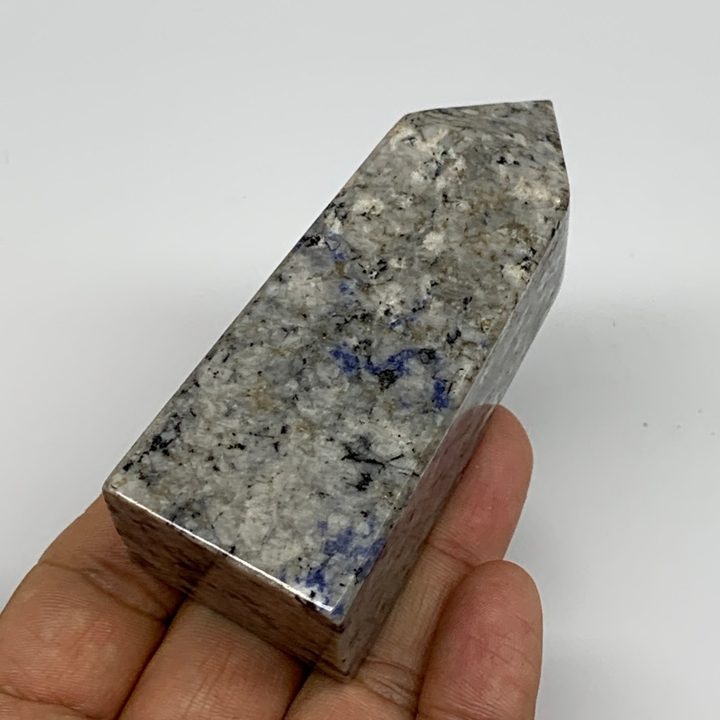 150.4g, 3.2"x1.3"x1.2", Sodalite Point Tower Obelisk Crystal @Pakistan, B26123