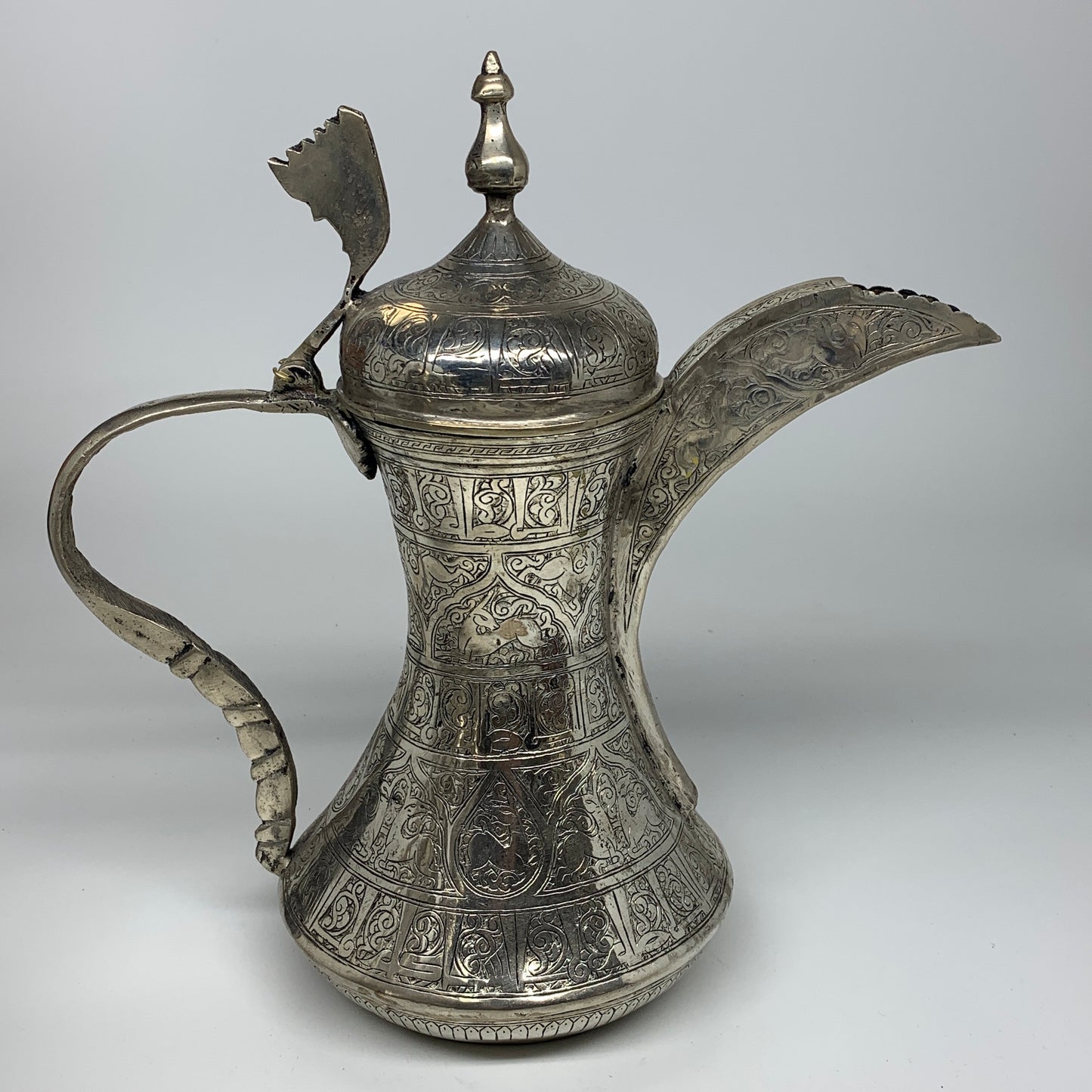 1124g,12.5"x7" Handmade Antique Pitcher Ewer Brass/Copper @Afghanistan, P149